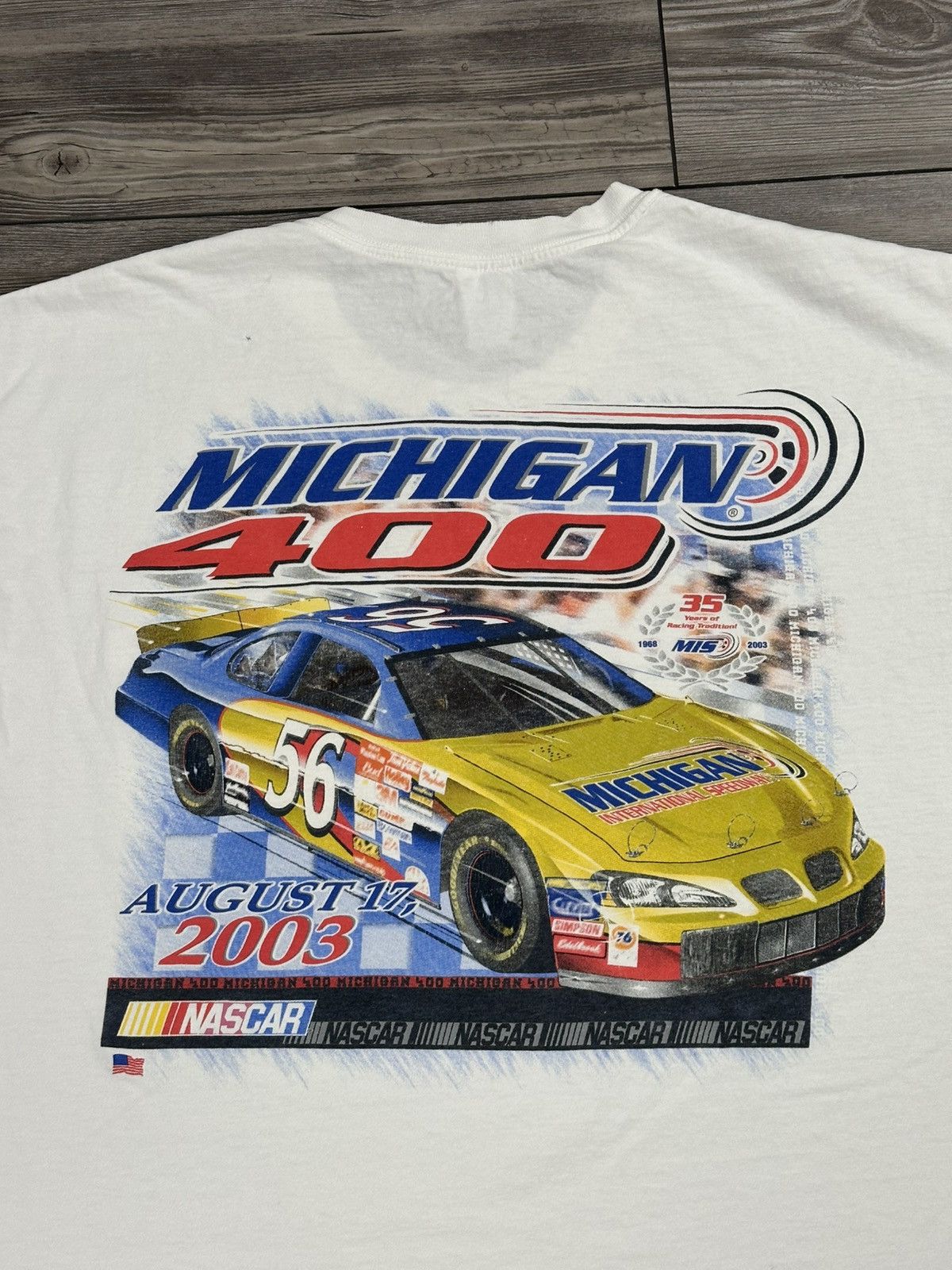 NASCAR Vintage Y2K Michigan 400 Nascar Pocket T Shirt Size US XL / EU 56 / 4 - 4 Thumbnail