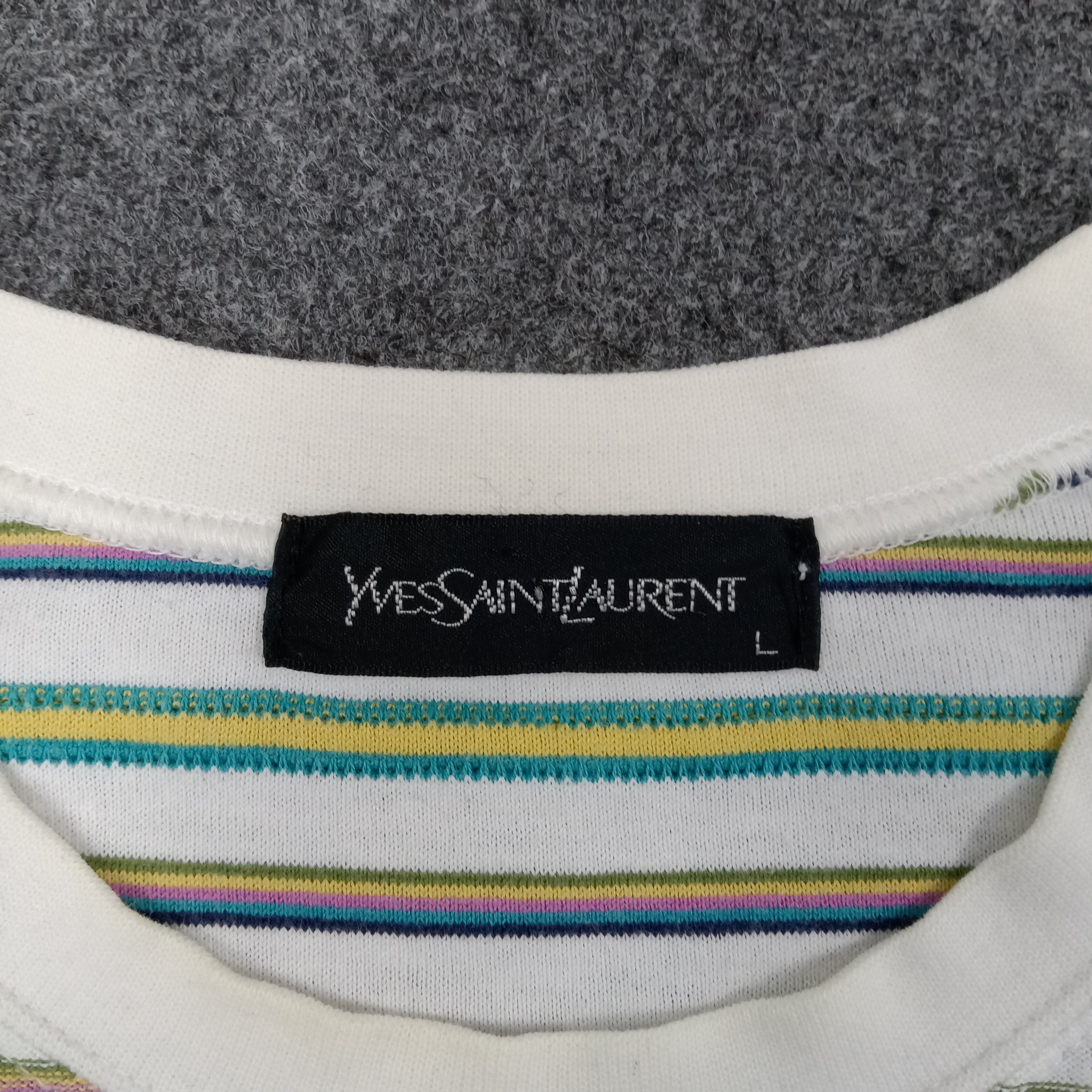 Yves Saint Laurent Yves Saint Laurent Striped Designer Tshirt C259N2 Size US L / EU 52-54 / 3 - 3 Thumbnail