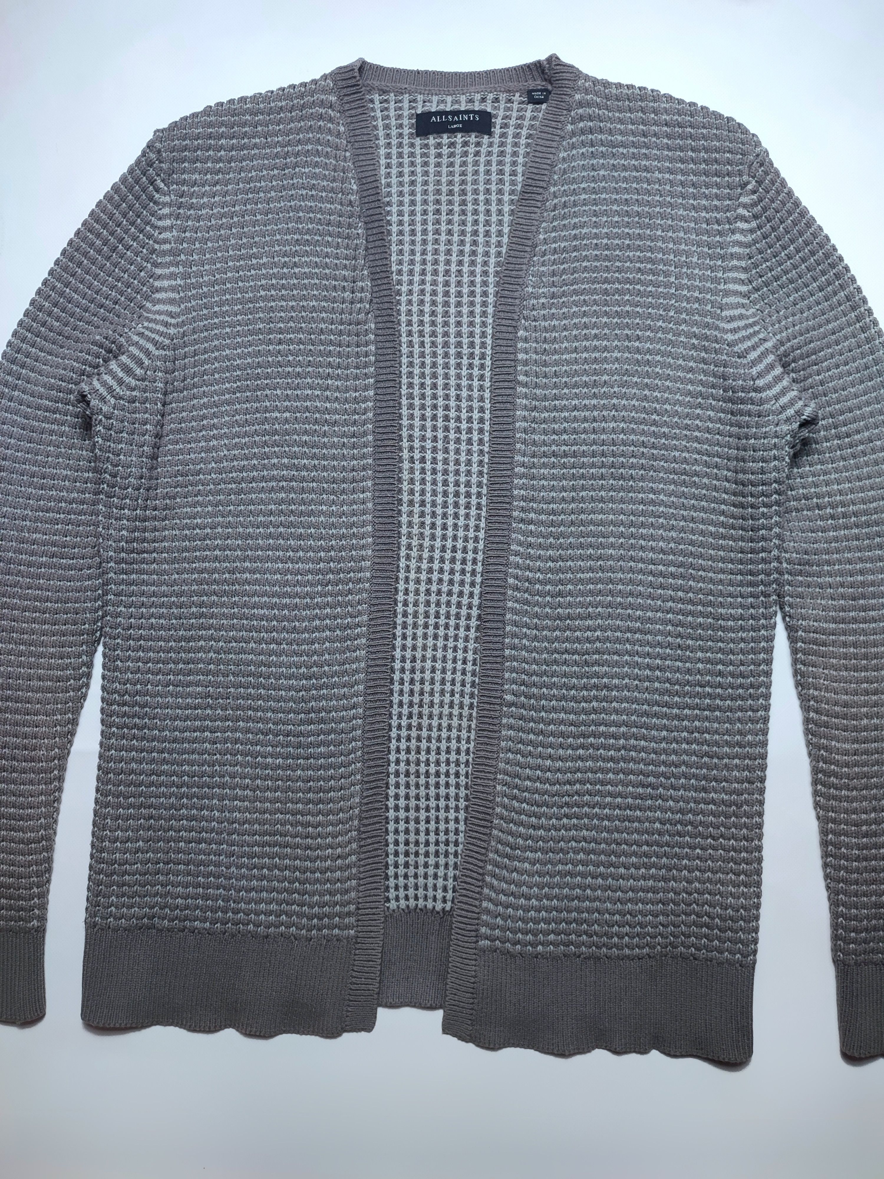 Allsaints Allsaints Eydon Open Waffle Heavy Cardigan Size US L / EU 52-54 / 3 - 9 Thumbnail