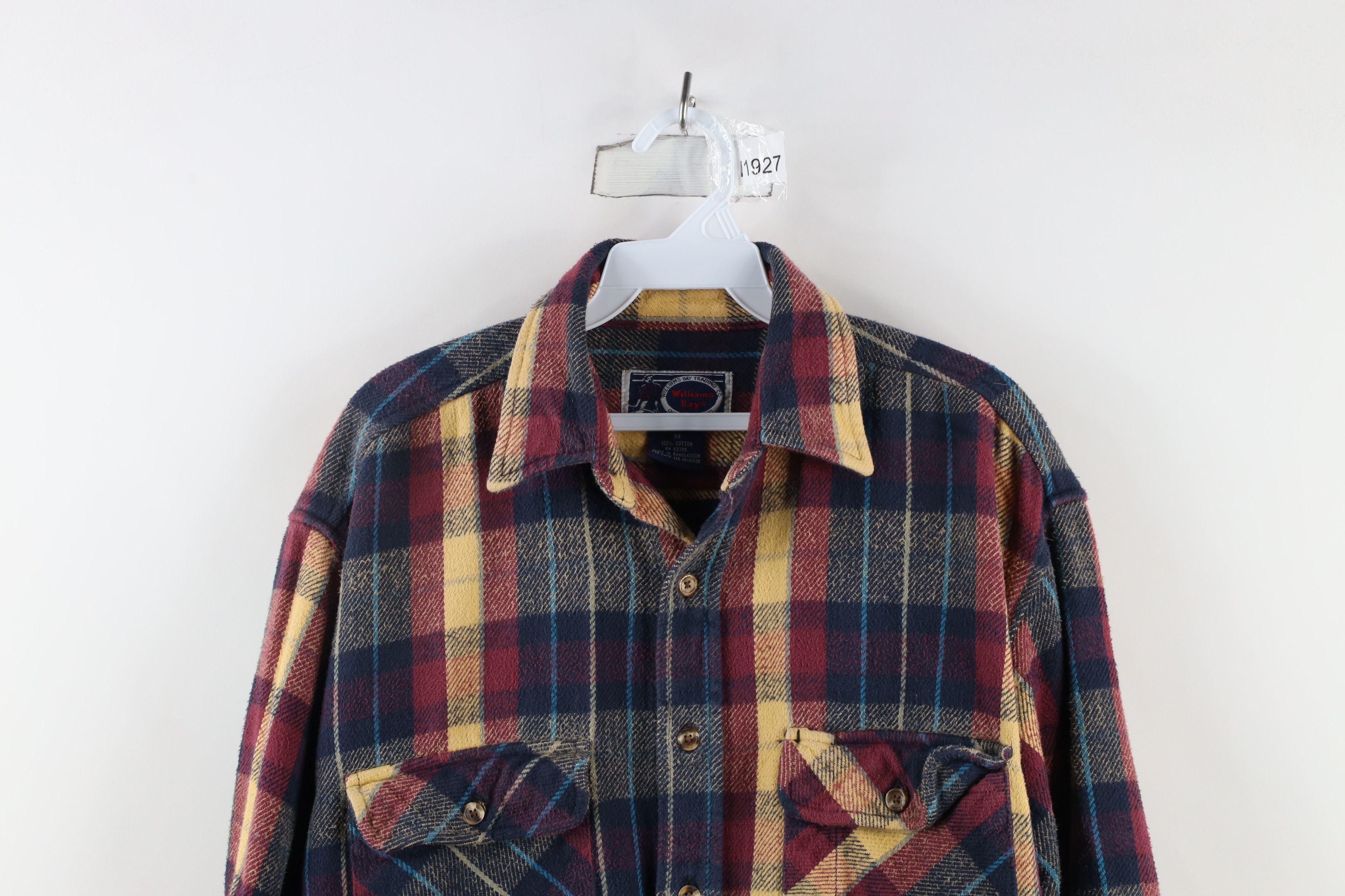Vintage Vintage 90s Streetwear Heavyweight Button Shirt Plaid Size US M / EU 48-50 / 2 - 2 Thumbnail