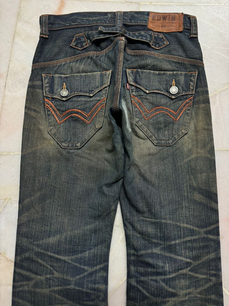 Edwin 💥Flare💥Vintage Edwin Buckle Back Sick Rusty Mudwash Distress Size US 31 - 15 Thumbnail