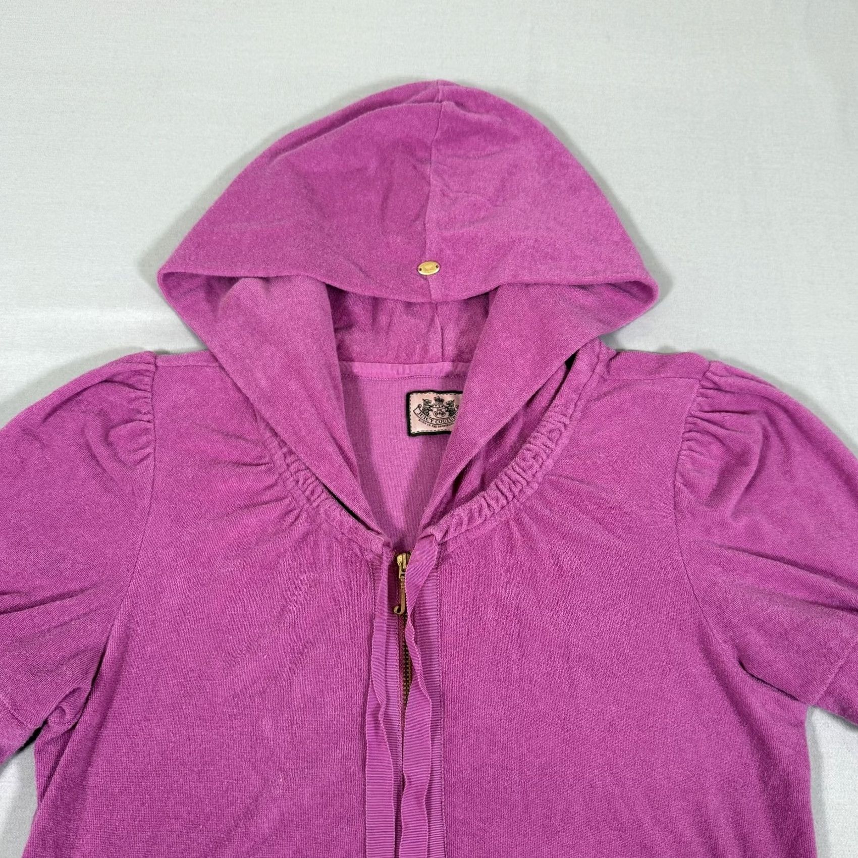 Juicy Couture Juicy Couture Hoodie Womens XL Purple Velour Full Zip Hooded Pocket 90s Shirt (Casual, Activewear) Size XL / US 12-14 / IT 48-50 - 2 Thumbnail