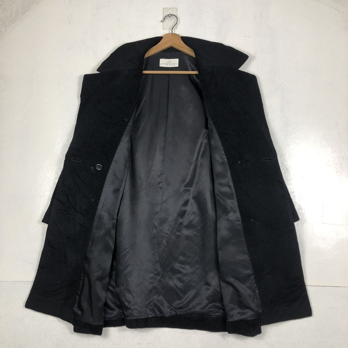 Designer × Givenchy × Vintage 📌RICH BLACK DOUBLE COLLAR WOOL LONG JACKET GIVENCHY Size US M / EU 48-50 / 2 - 14 Thumbnail