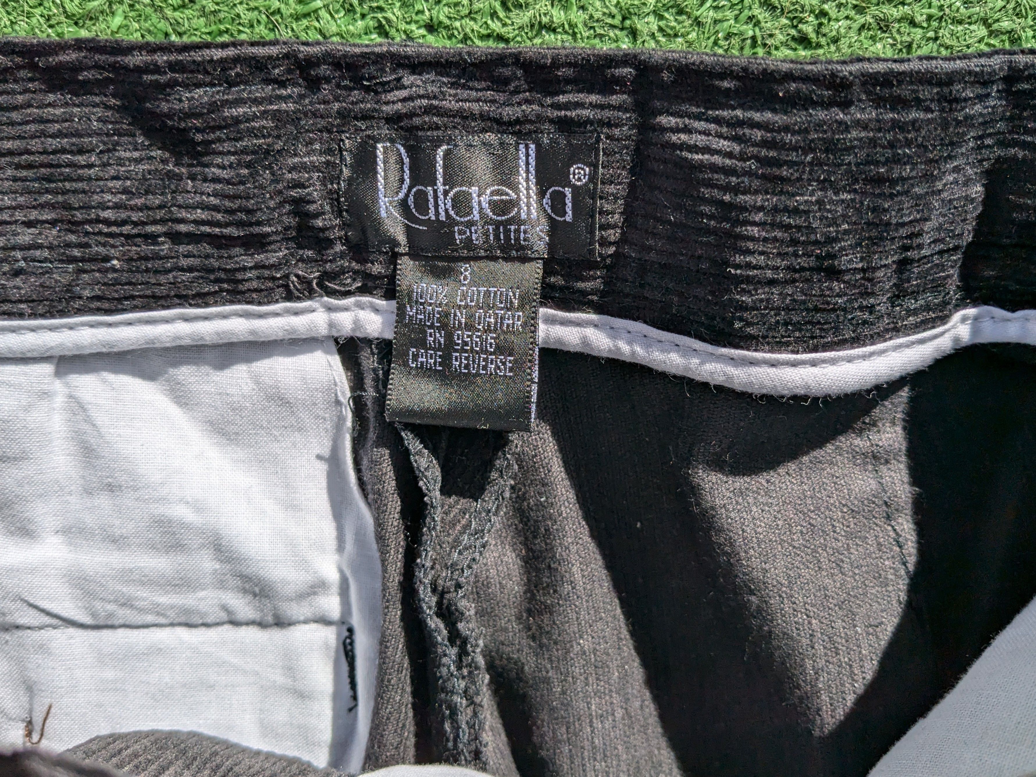 Designer Rafaella Corduroy Pants Petite Straight Leg Zip High-Rise Size 24" / US 00 / IT 34 - 3 Thumbnail