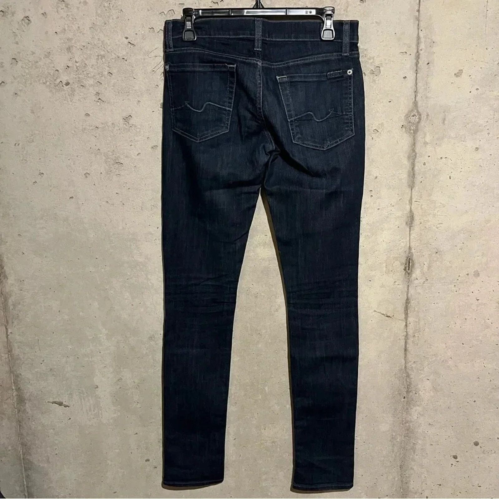 7 For All Mankind 7FAM Roxanne Skinny Jeans SZ 27 Dark Wash Size 27" / US 4 / IT 40 - 4 Thumbnail