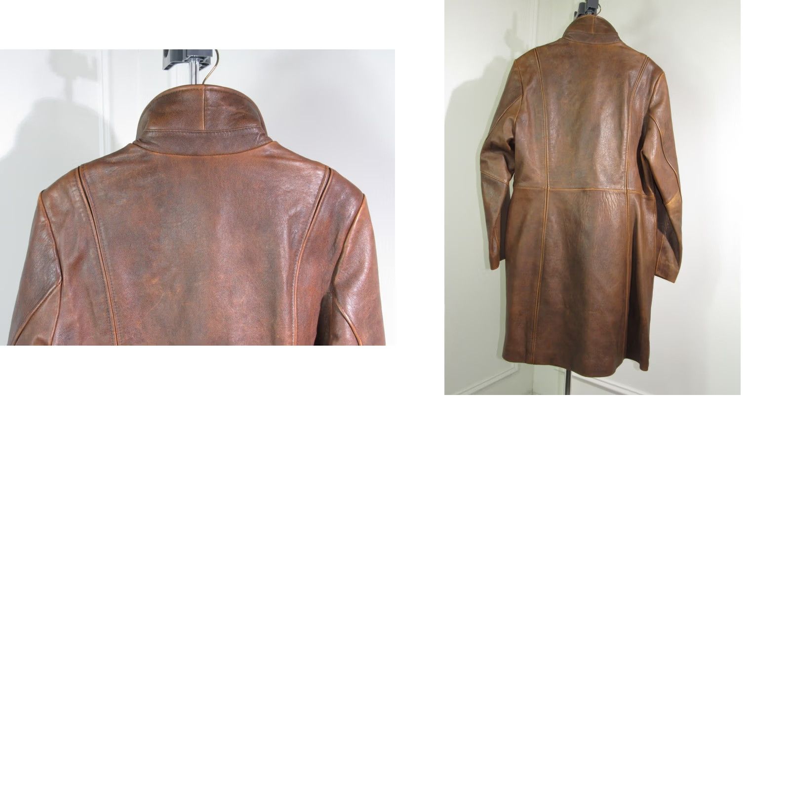 J Brand VINTAGE R&O Brand Coat Leather Women XL Distressed Brown Trench Coat Size XL / US 12-14 / IT 48-50 - 10 Thumbnail