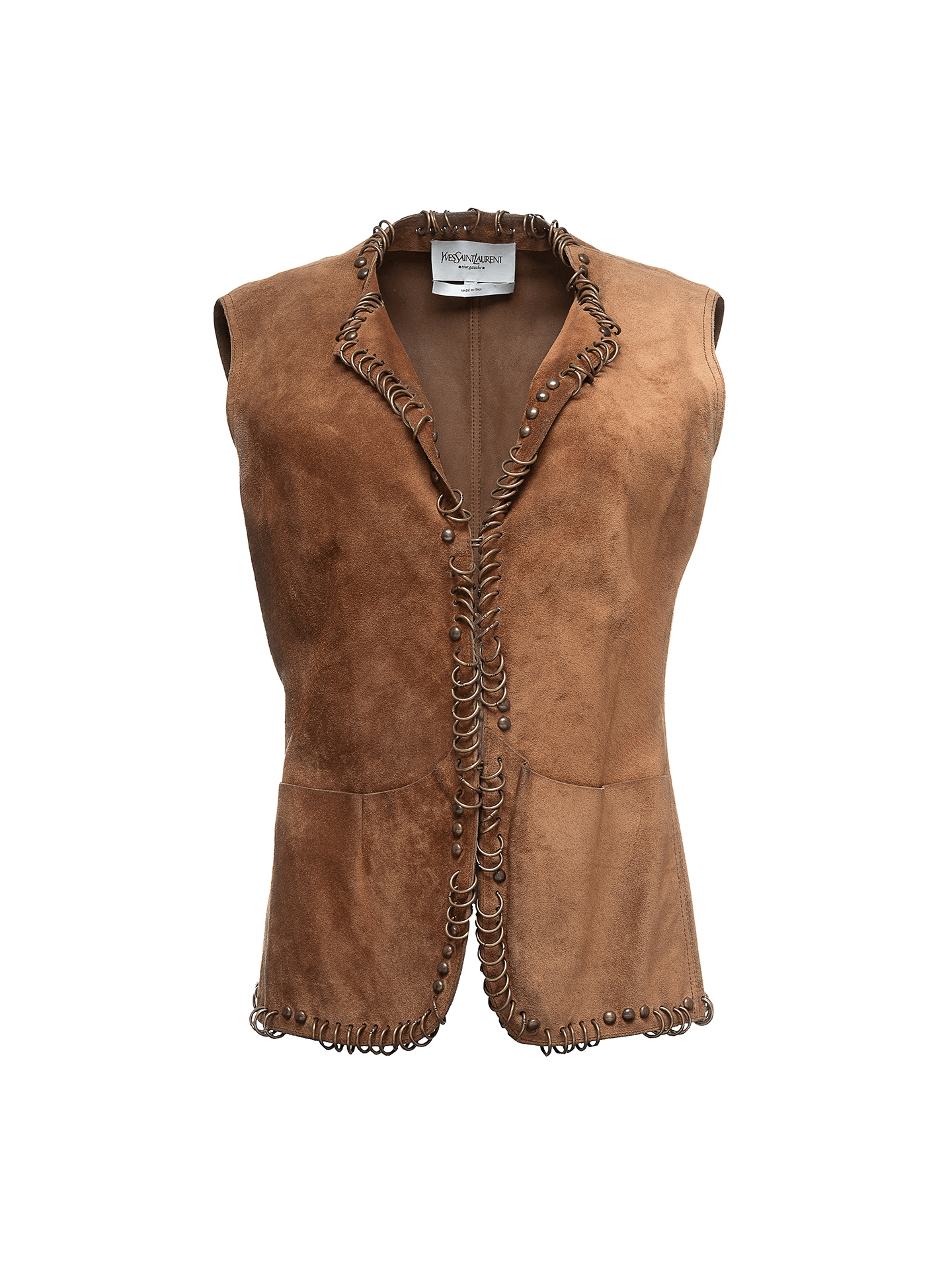 Yves Saint Laurent Saint Laurent Rive Gauche pierced leather vest jacket Size M / US 6-8 / IT 42-44 - 1 Thumbnail