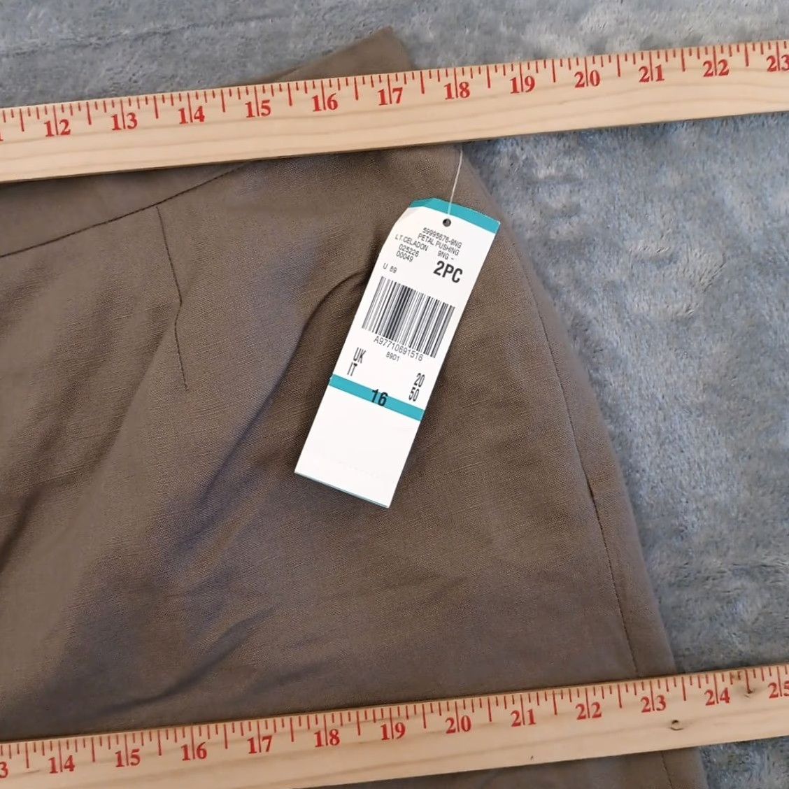Vintage Le Suit Dress Pants Womens 16 Gray Linen Blend Side Zip Lined 35x31 New Waist 35 Inseam 31 Straight Early 90s 0 Size 38" / US 16 / IT 52 - 2 Thumbnail