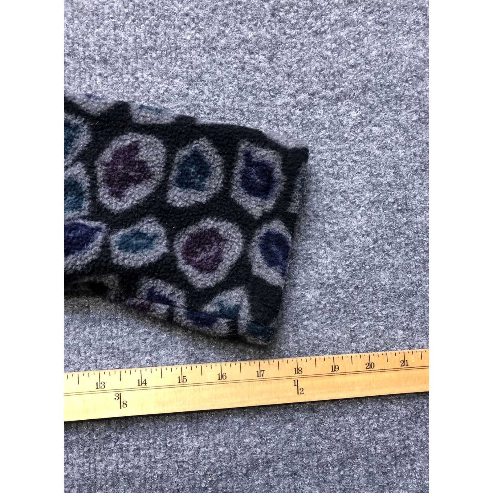 Lands' End VINTAGE Lands' End Jacket Womens Small Black Fleece Full Zip Geometric Mock Neck USA Size S / US 4 / IT 40 - 6 Thumbnail