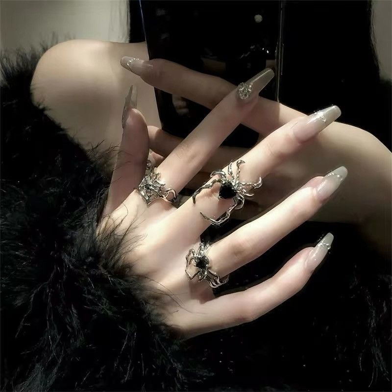 Jewelry 3pcs Gothic Spider Opening Ring Size ONE SIZE - 2 Thumbnail