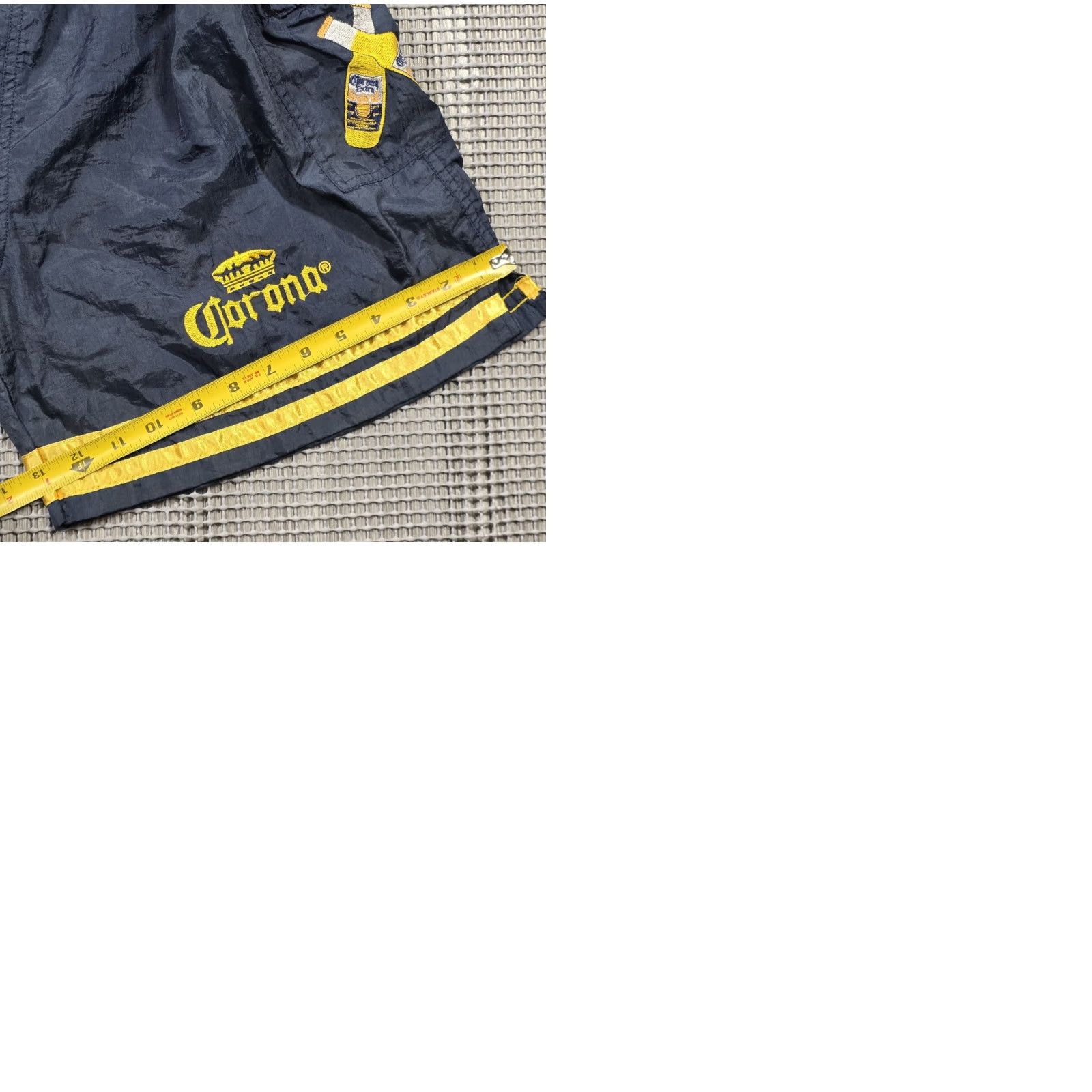 Vintage VINTAGE Corona Extra Beer Embroidered Cargo Swim Trunks M Navy Blue Gold Cerveza Rare Size US 31 - 9 Thumbnail