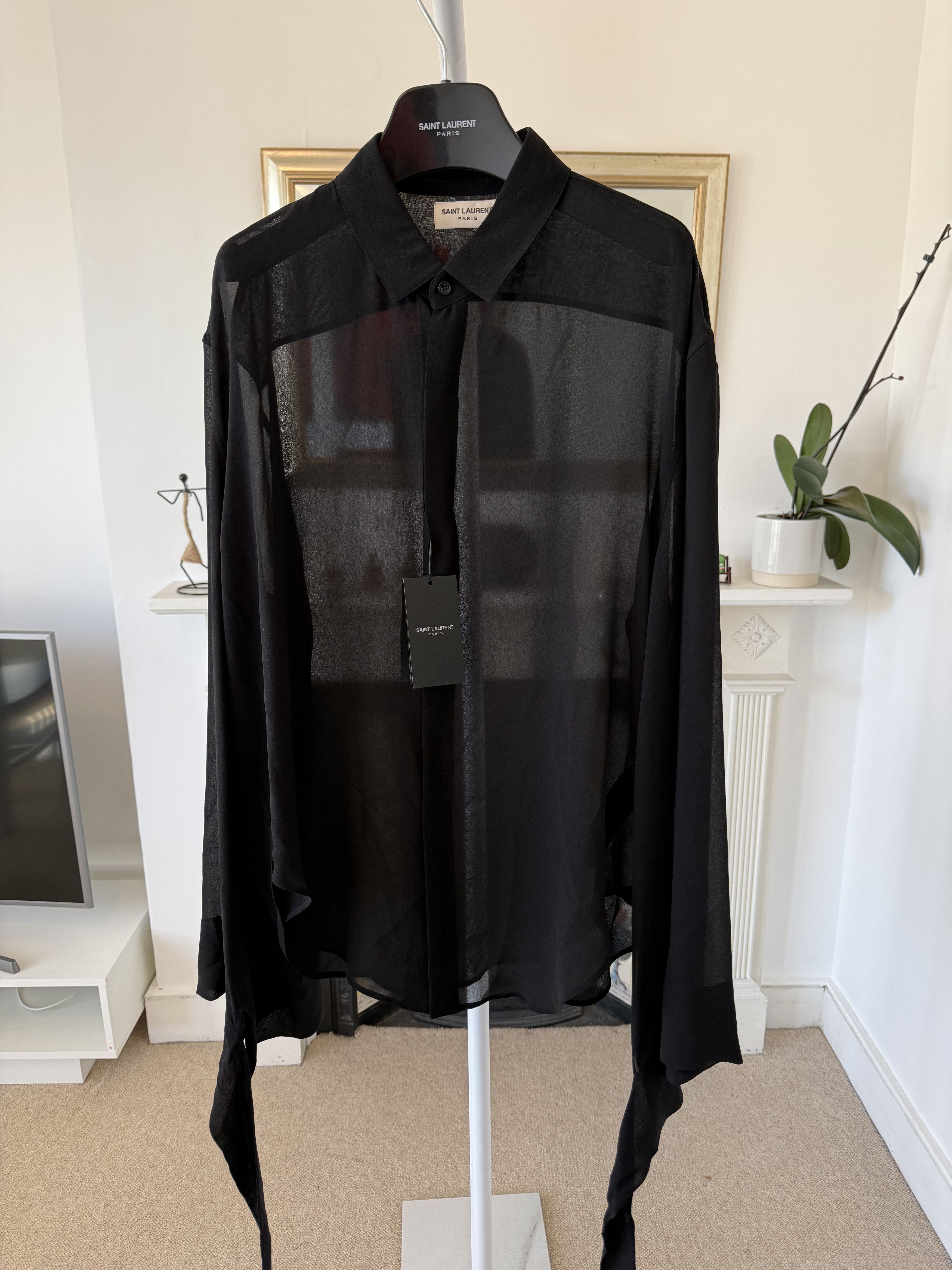 Saint Laurent Paris SS23 Saint Laurent Shirt in Silk Georgette Size US M / EU 48-50 / 2 - 1 Thumbnail