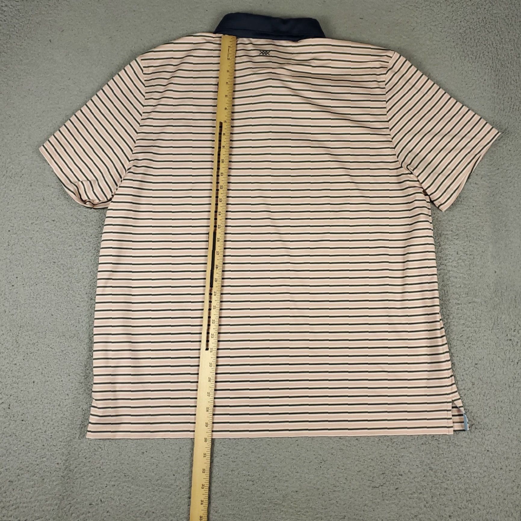 Rhone Rhone Polo Shirt Mens 2XL Peach Blue Striped Casual Golf Short Sleeve Shirt Polo Button Collar Casual Comfort Colorful Modern Preppy Sports Mens Size US XXL / EU 58 / 5 - 5 Thumbnail