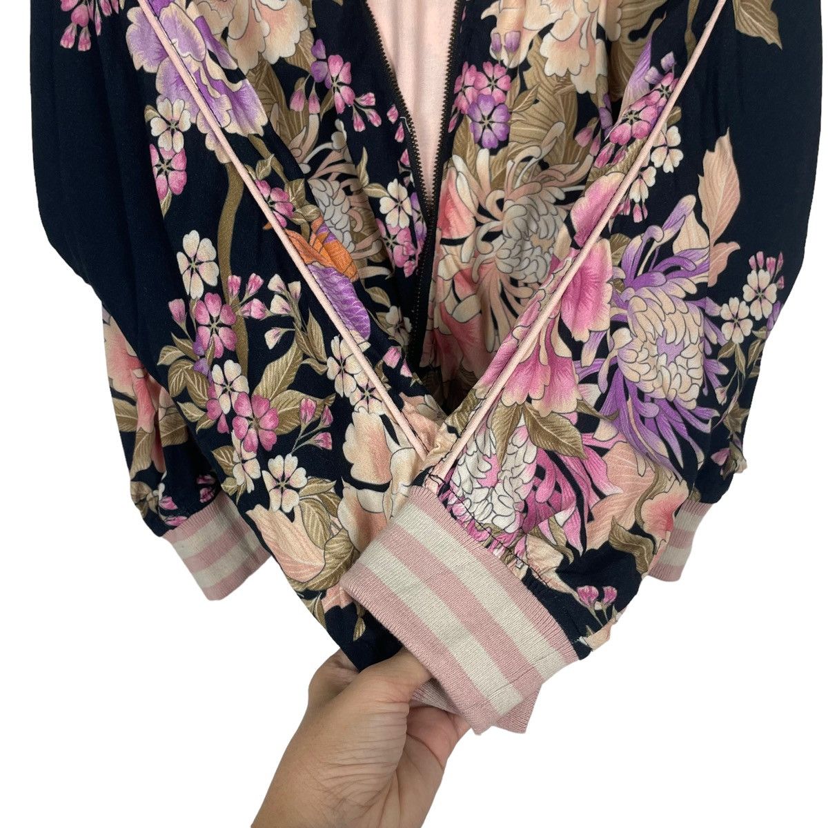 Japanese Brand 💥SUKAJAN SAKURA FLORAL REVERSIBLE ZIPPER JACKET Size M / US 6-8 / IT 42-44 - 12 Thumbnail