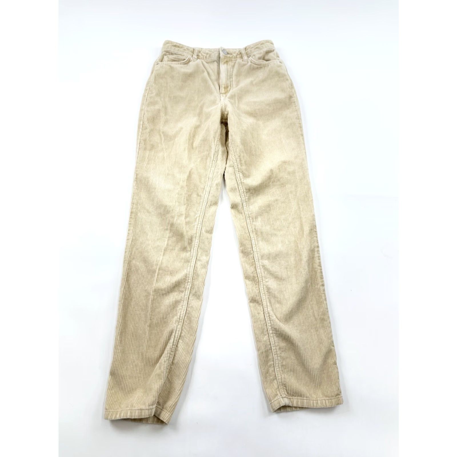 Bdg BDG Pants Women 28 Light Khaki Corduroy High Rise Mom Ankle Beige Cotton Solid Ladies Pants Size 28" / US 6 / IT 42 - 2 Thumbnail