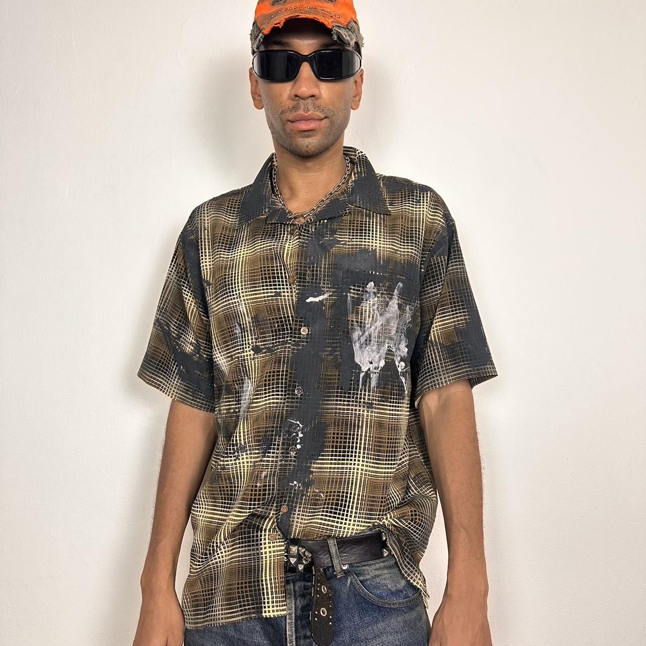 Vintage ASTROBOI* 'Dries' Plaid Short Sleeve Button Up Shirt - XL Size US XL / EU 56 / 4 - 2 Thumbnail