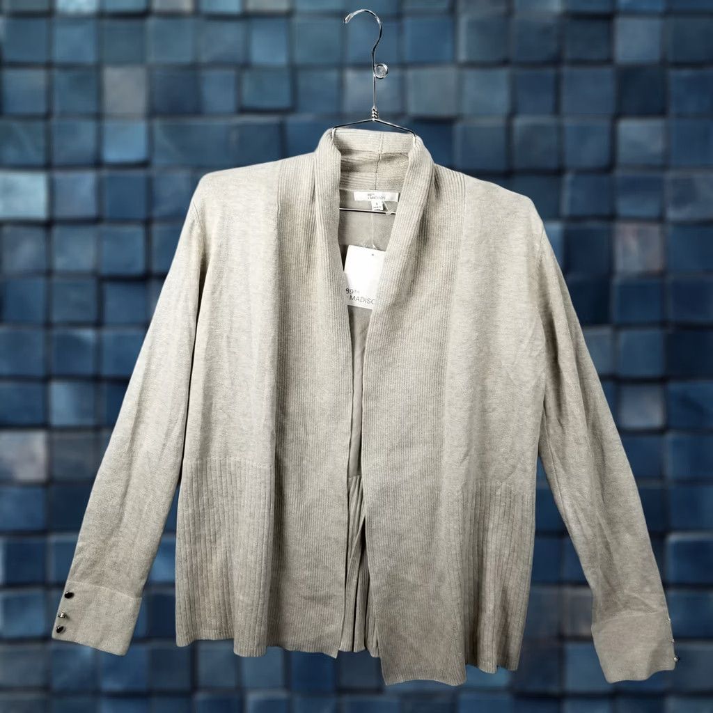 Vintage 89th & Madison Cardigan Sweater Womens Small Cream Ribbed Soft NWT New With Tag Shirt Womens Small Cream Cardigan 89th & Madison Fall Winter Size S / US 4 / IT 40 - 1 Thumbnail