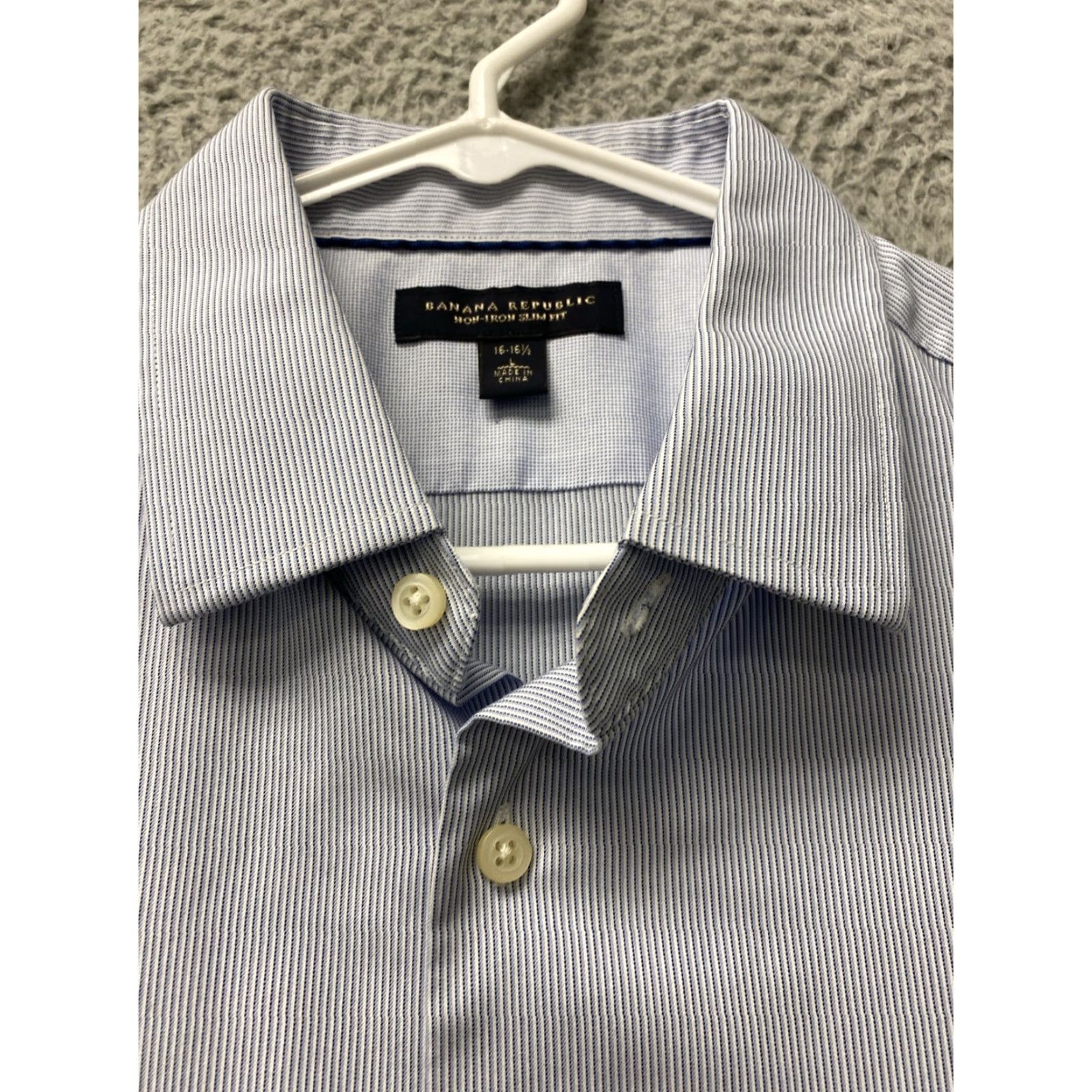 Banana Republic VINTAGE Banana Republic Button-Up Shirt Short Sleeve Adult Large Blue Slim Fit Beach Mens Size US L / EU 52-54 / 3 - 2 Thumbnail