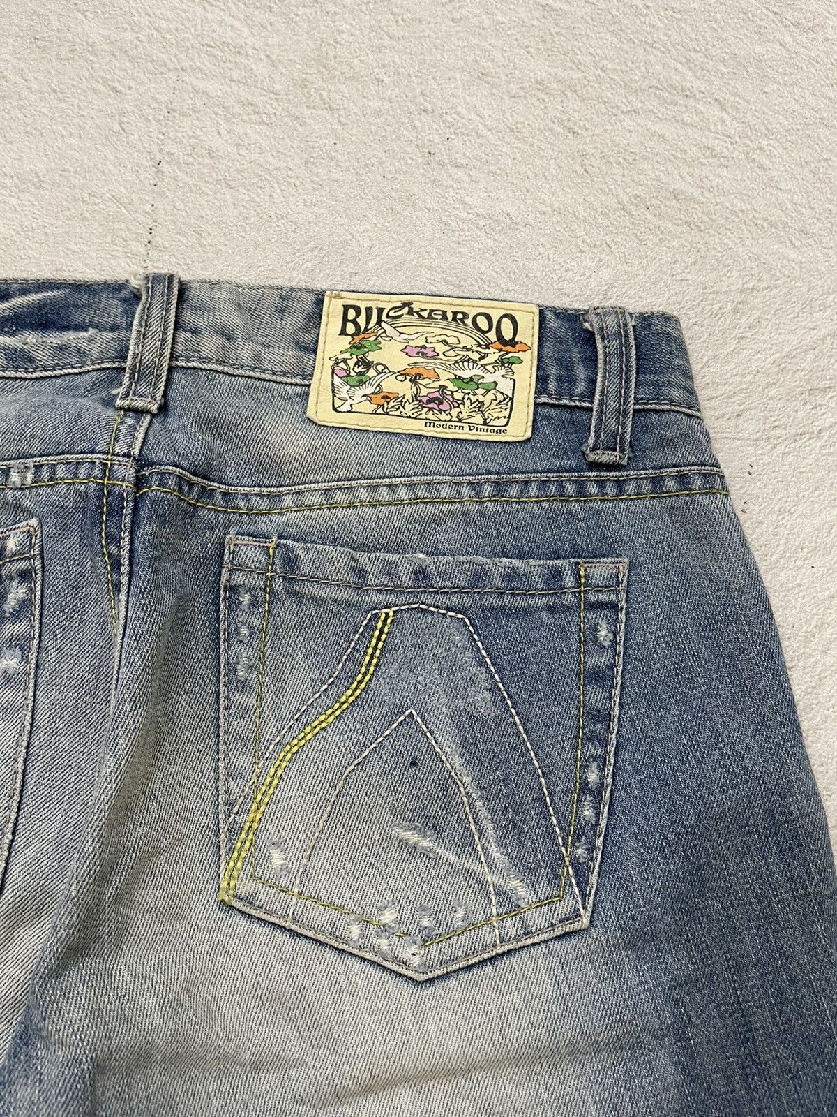 2000s Diesel Flare Denim Ripped Bootcut Jeans Stonewash Y2K