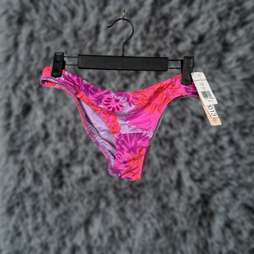 Nanette Lepore Nanette Lepore Bikini Bottom Womens M Pink Gray Floral Tropical Boho Beach Size 32" / US 10 / IT 46 - 1 Thumbnail