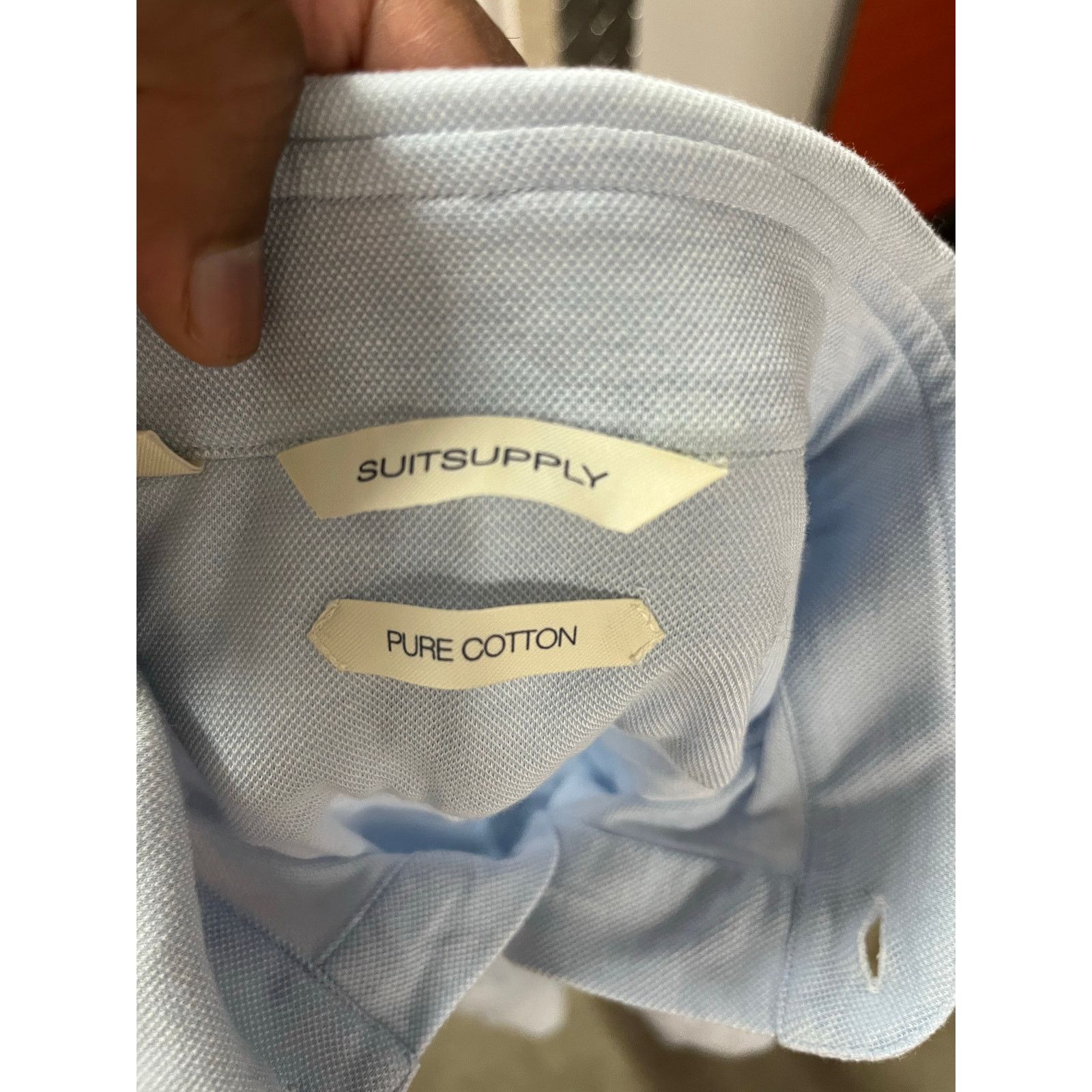 Suitsupply Suitsupply - Cotton Long Sleeve Polo / Light blue / Large Size US L / EU 52-54 / 3 - 4 Thumbnail