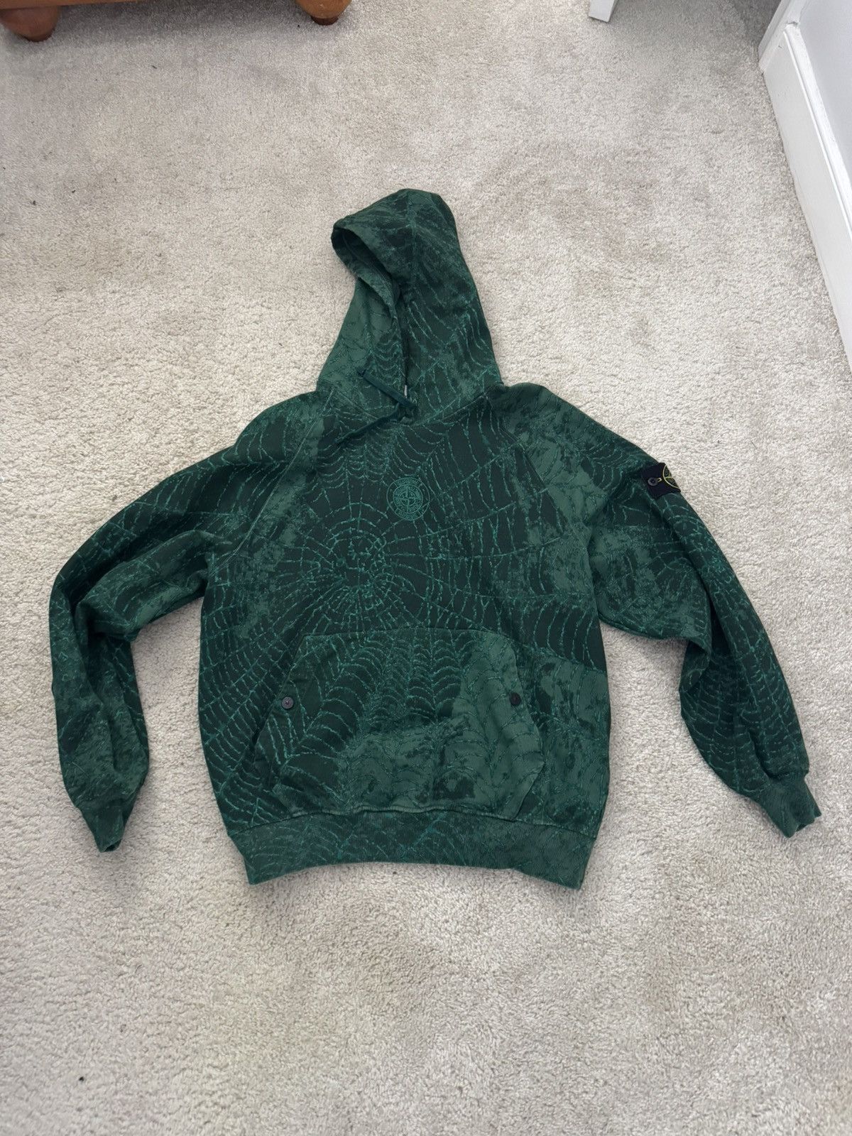 Stone Island × Supreme Supreme stone island spiderweb hoodie | Grailed