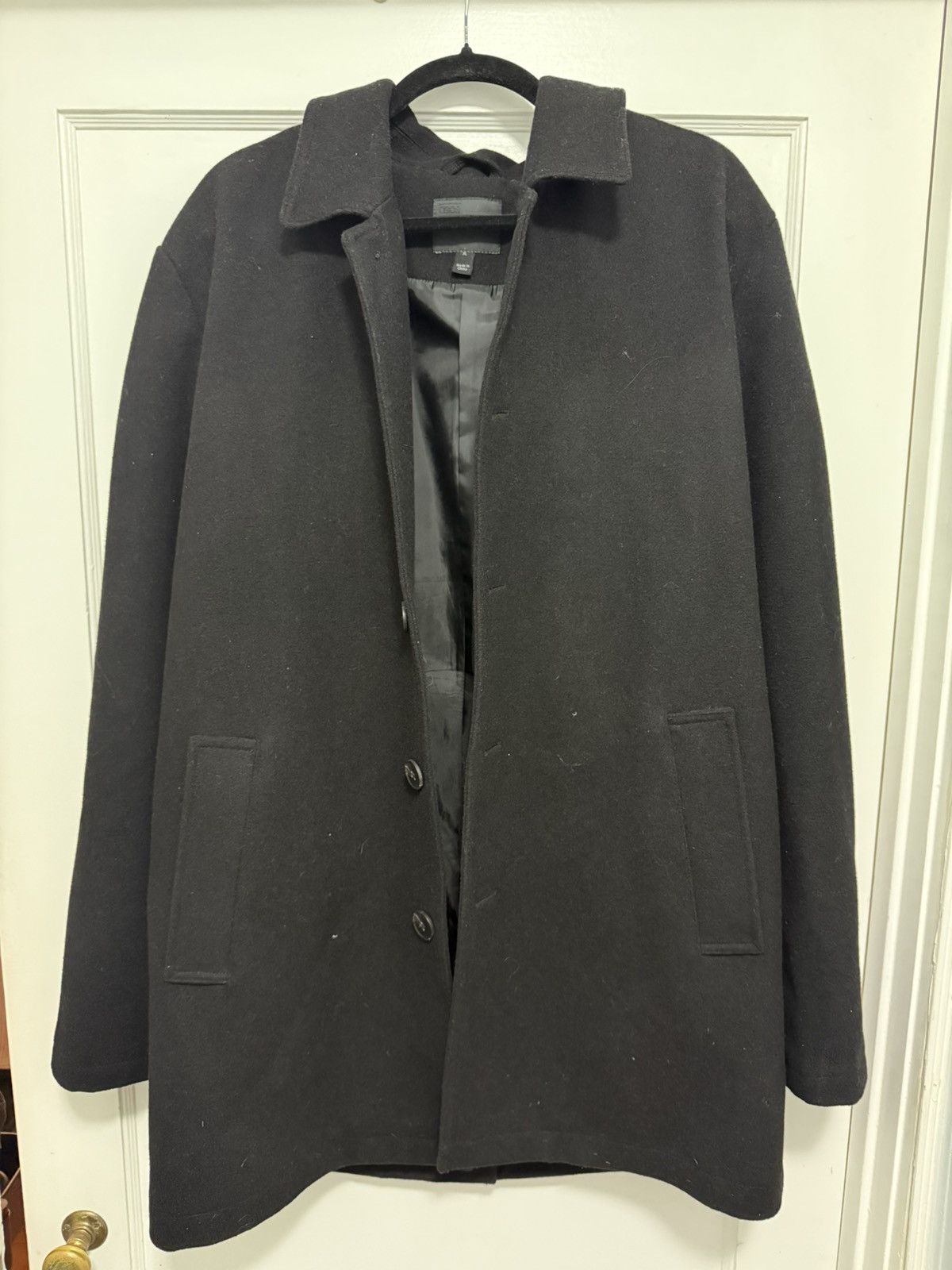 Asos Asos Black Wool Peacoat Size US XL / EU 56 / 4 - 1 Thumbnail
