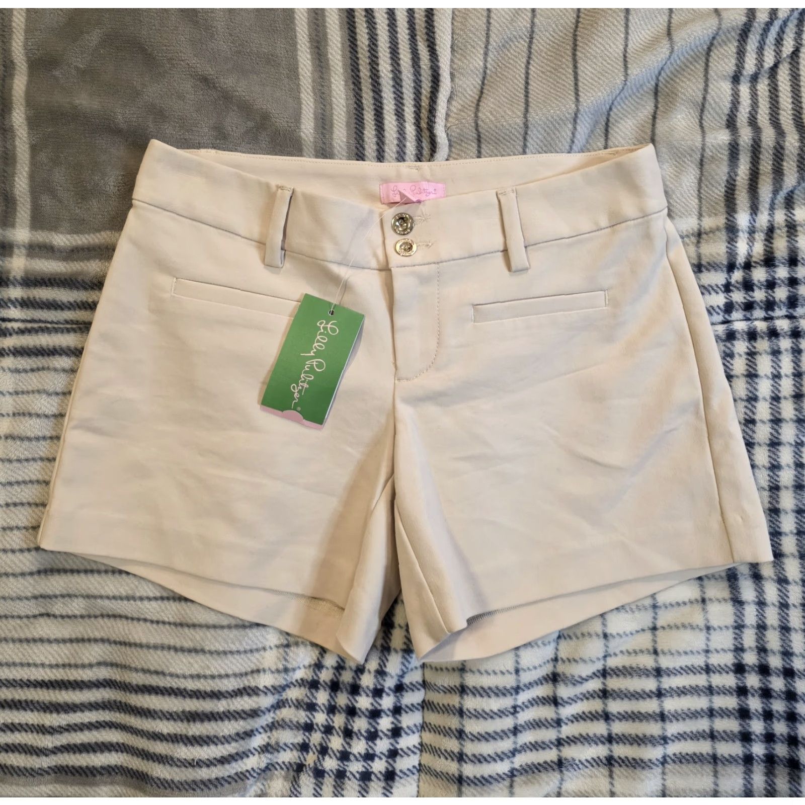 Lilly Pulitzer VINTAGE Lilly Pulitzer Joette Stretch Dinner Shorts Palm Beach Sandstone Women's 0 NWT Size 25" / US 0 / IT 36 - 2 Thumbnail