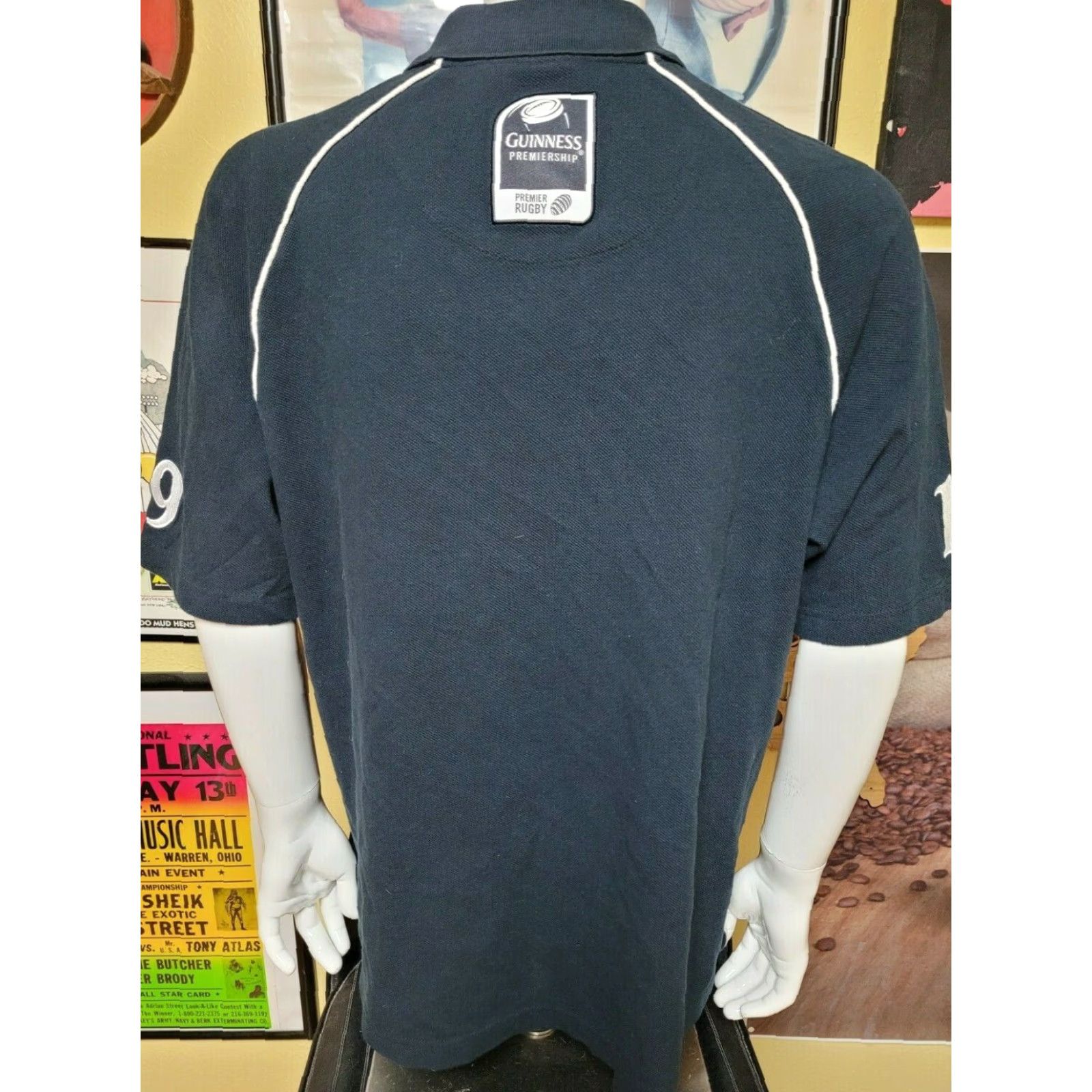 Vintage Guinness Premiership Rugby Shirt Polo Men L Black 100% Cotton Knit Collared Sewn Jumper Jersey Shirt Size US L / EU 52-54 / 3 - 6 Thumbnail