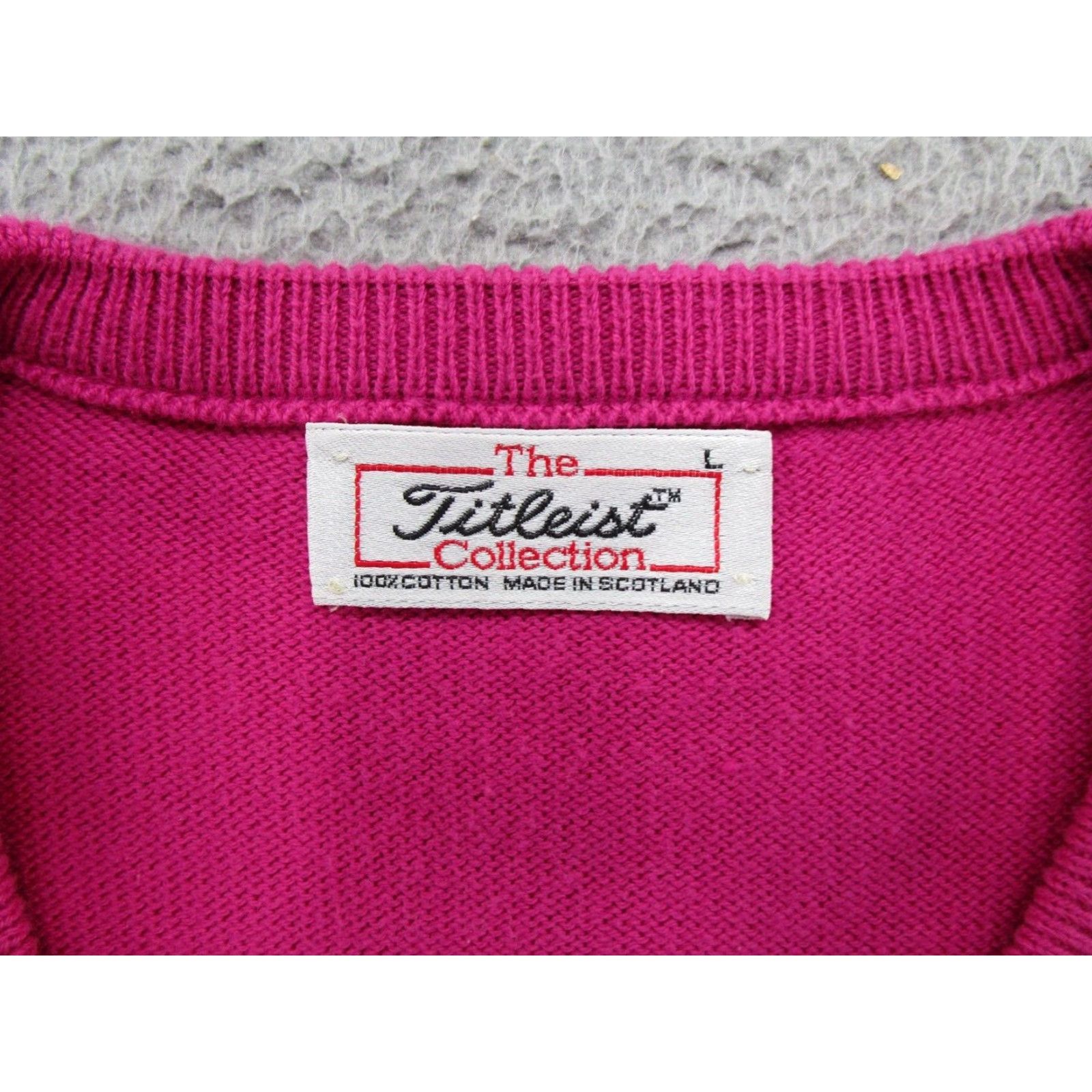Titleist VINTAGE Titleist Sweater Men's SZ Large Pink Knit Pullover Golf Read Size US L / EU 52-54 / 3 - 2 Thumbnail
