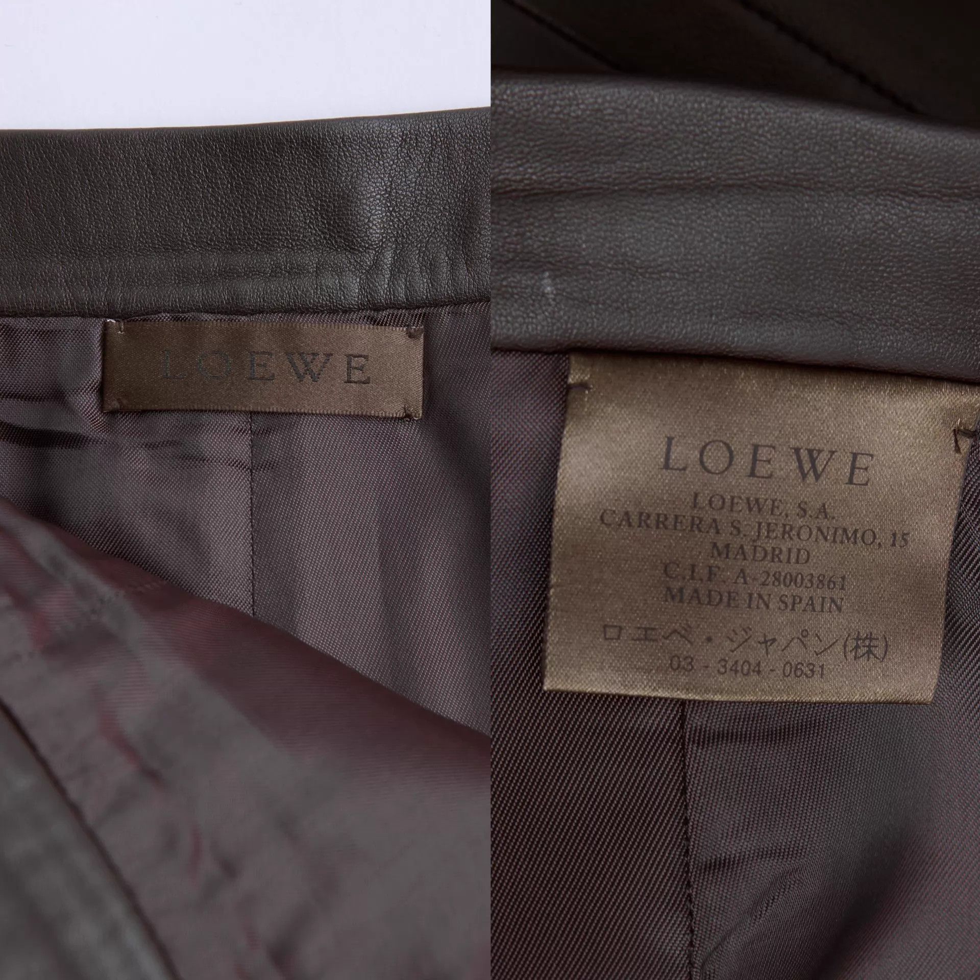 Loewe LOEWE Vintage Brown Leather High-Waist Pencil Skirt Size 26" / US 2 / IT 38 - 9 Thumbnail