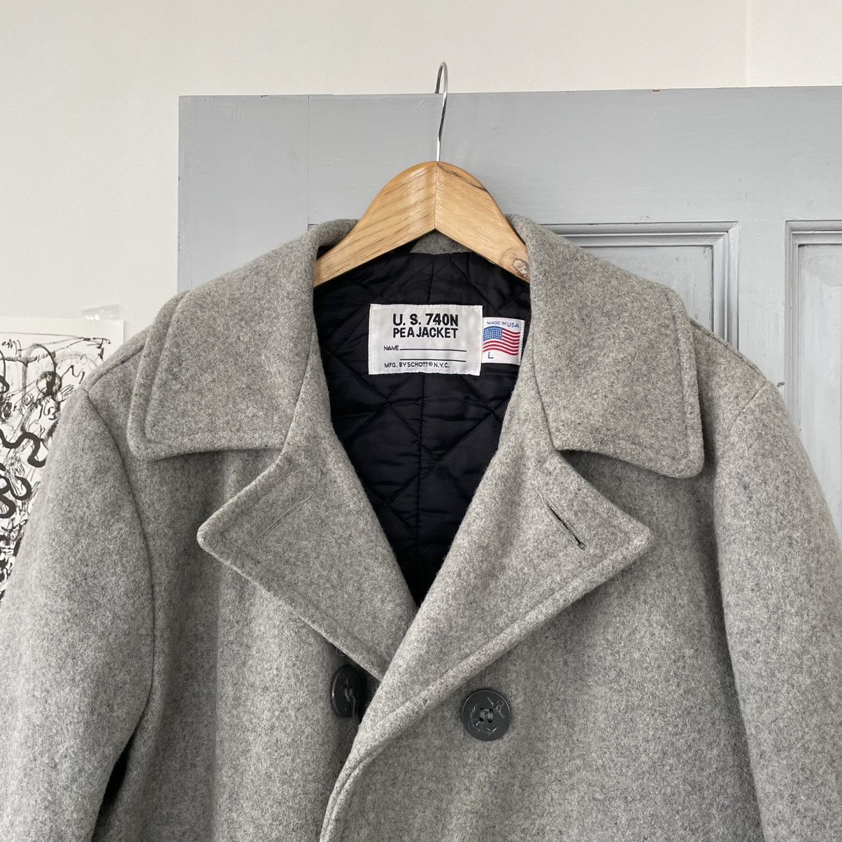 Schott × Vintage Schott U.S. 740N Pea Wool Jacket Made In USA Size US L / EU 52-54 / 3 - 4 Thumbnail