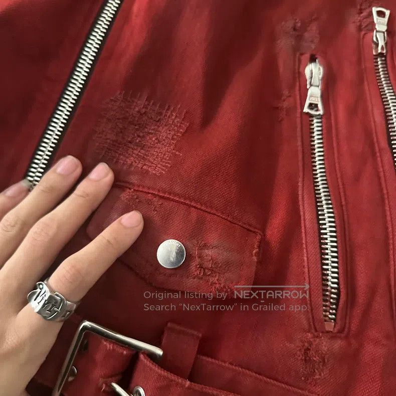 Amiri Amiri Size S Red Suede Jacket Size US S / EU 44-46 / 1 - 8 Thumbnail