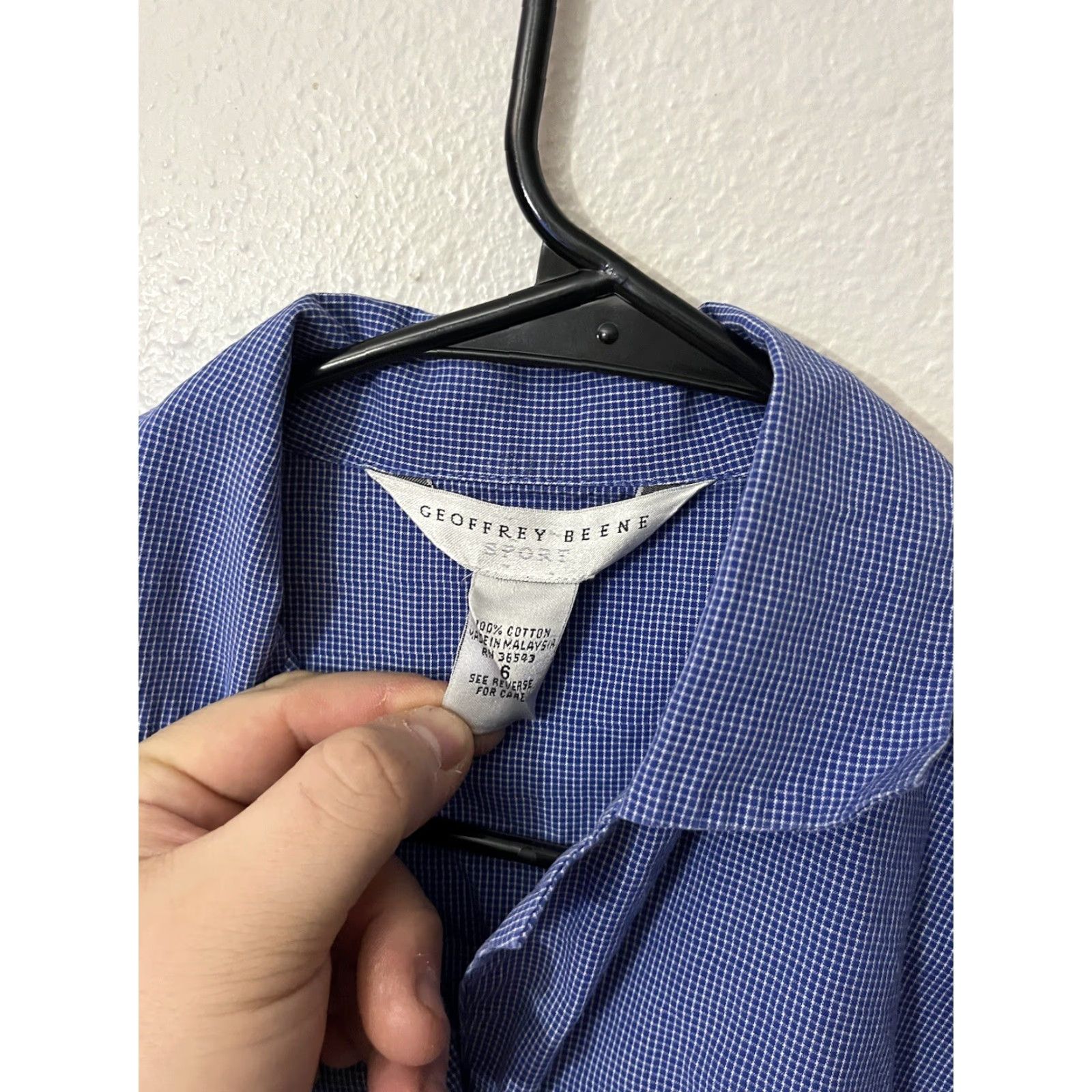 Geoffrey Beene Geoffrey Beene Blue Blouse Shirt Career Button-Down Long Sleeve Woman 6 Slim Office V-Neck Striped 6 Size M / US 6-8 / IT 42-44 - 3 Thumbnail