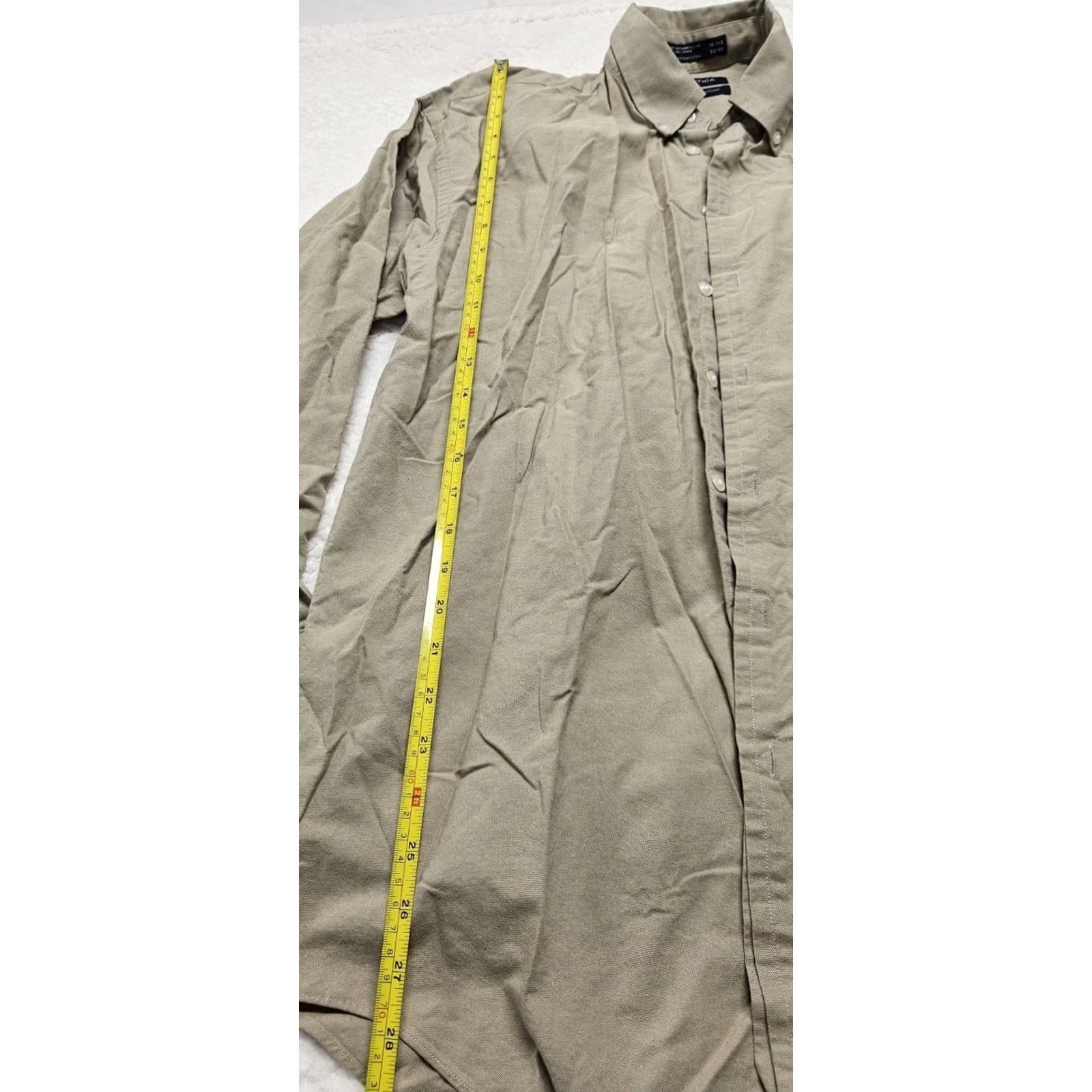 Nautica NAUTICA MENS Shirt 100% COTTON BEIGE BUTTON COLLAR SLEEVE NO WRINKLE Size US L / EU 52-54 / 3 - 4 Thumbnail