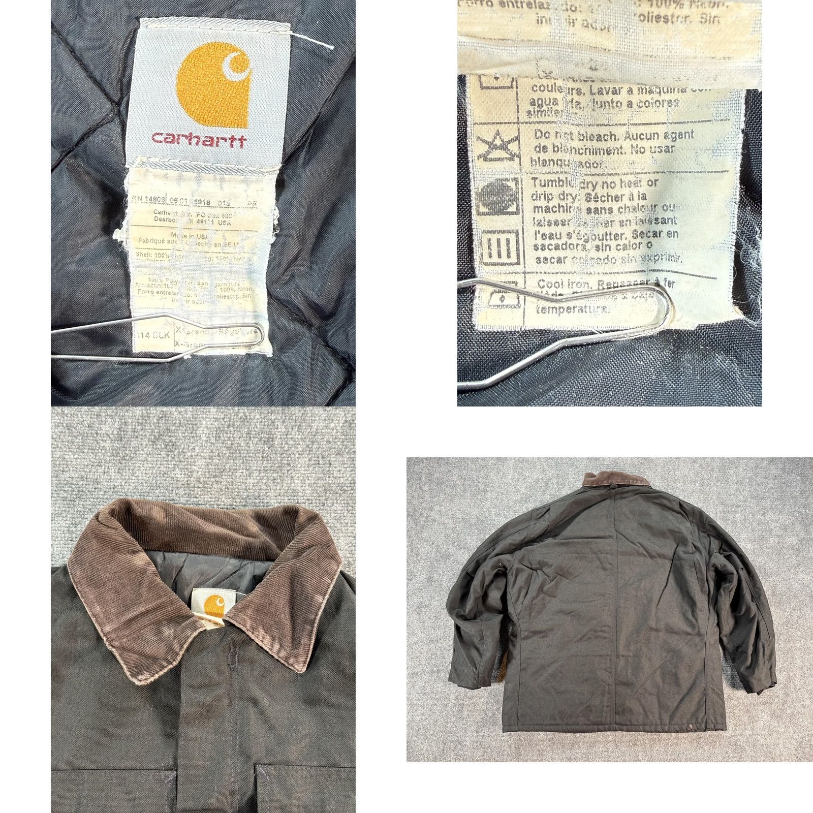Carhartt VINTAGE Carhartt Chore Coat Mens XL Black Duck Quilted Lined 90s Size US S / EU 44-46 / 1 - 9 Thumbnail