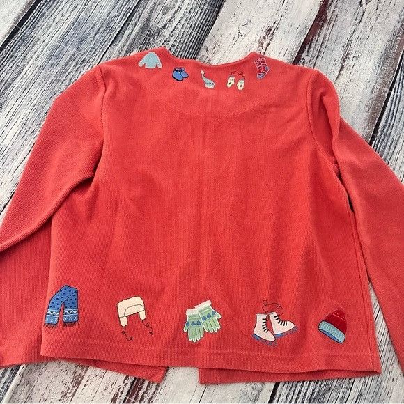 Other Vintage 2003 Christopher & Banks Coral Knit Cardigan with Wi Size M / US 6-8 / IT 42-44 - 5 Thumbnail