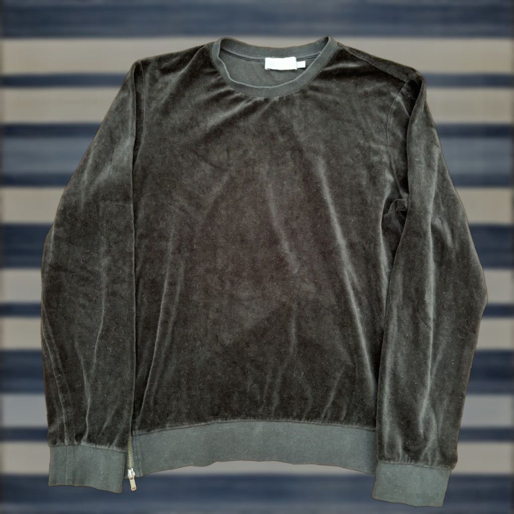 Vince Vince Velour Crewneck Sweatshirt Medium Black Womens Blouse Crew Neck Pullover Casual Long Sleeve Pattern: Solid Size M / US 6-8 / IT 42-44 - 1 Thumbnail