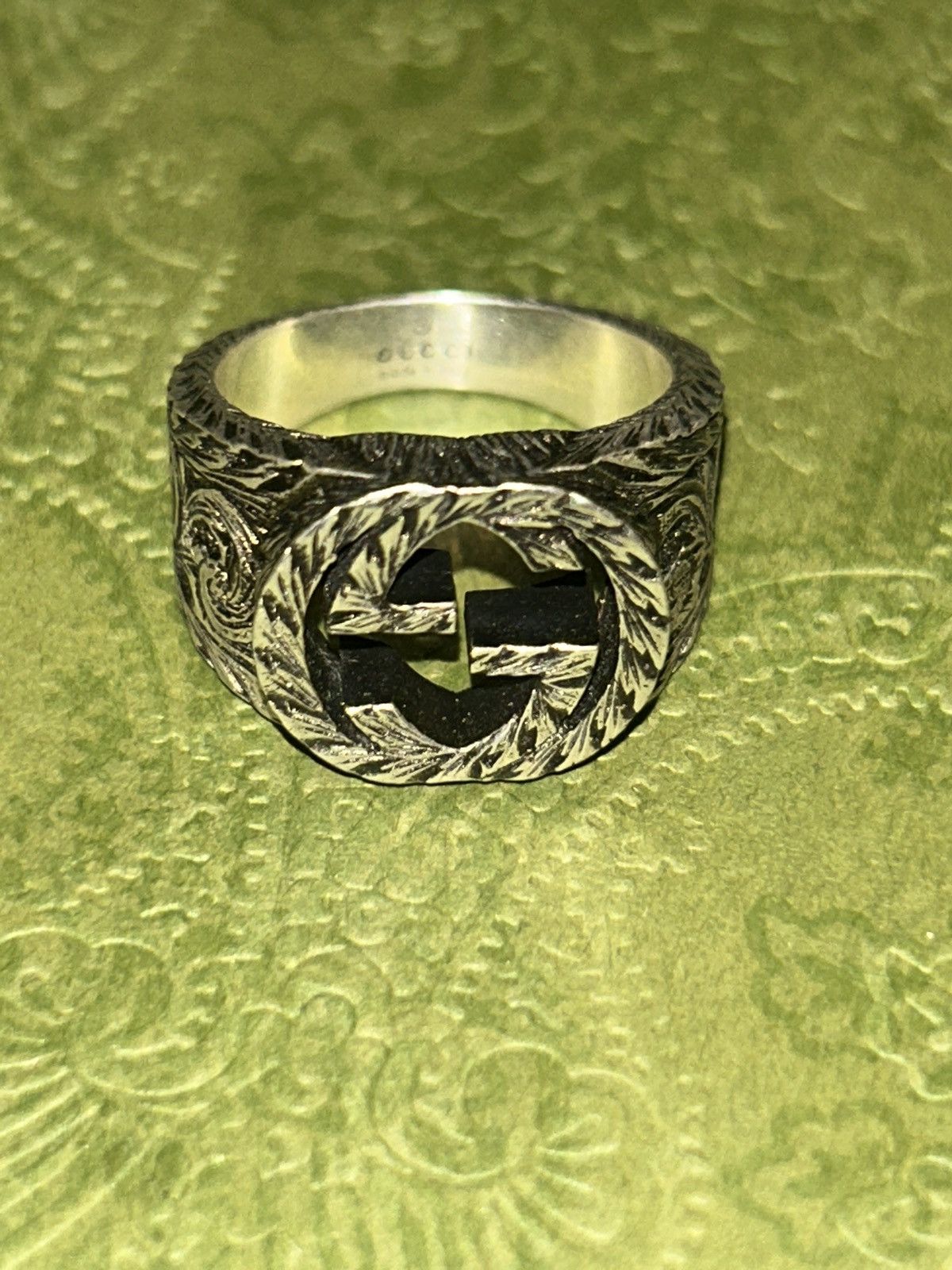Gucci Gucci GG Logo Sterling Silver 925 Ring Unisex 455302 Size ONE SIZE - 4 Thumbnail