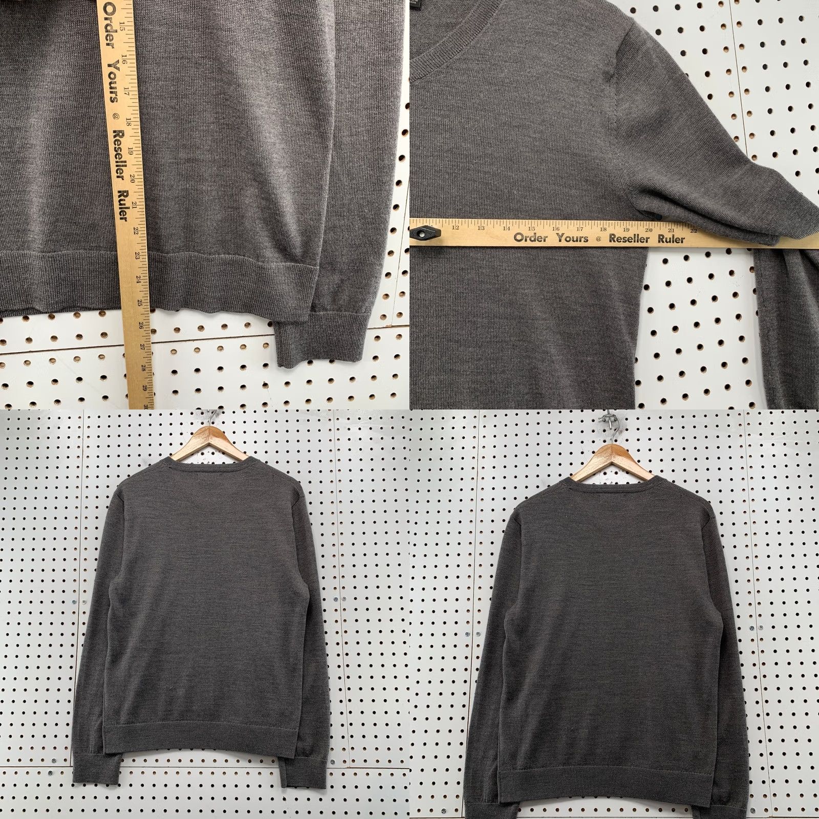 Banana Republic Banana Republic Sweater Mens V-Neck 100% Merino Wool Lightweight Gray Pullover Knit Shirt Size US M / EU 48-50 / 2 - 8 Thumbnail