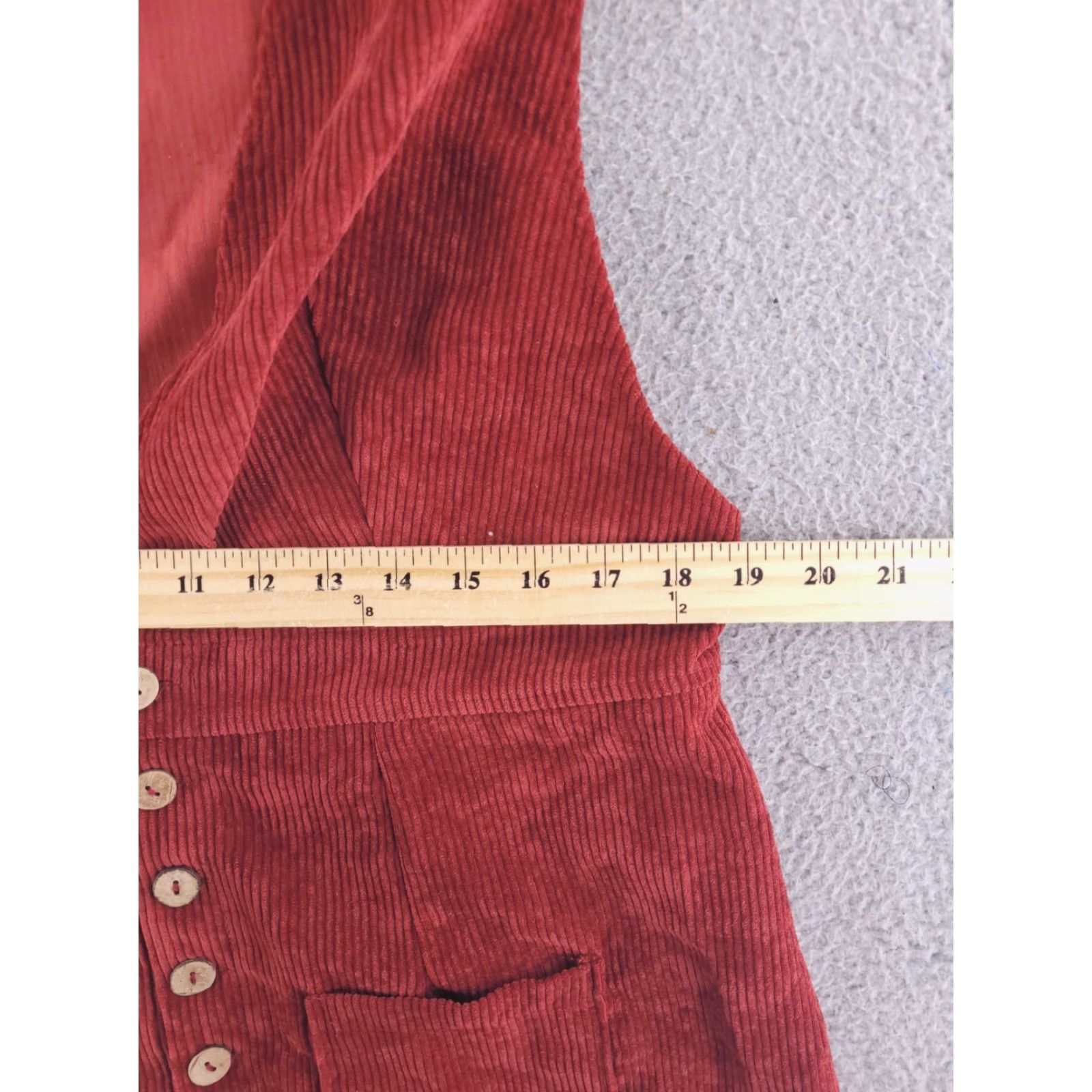 Shein Shein Curve Dress Womens 1X Red Corduroy Knee Length A-Line Dress - Knee Length - Red - 1X - Women Size XL / US 12-14 / IT 48-50 - 6 Thumbnail
