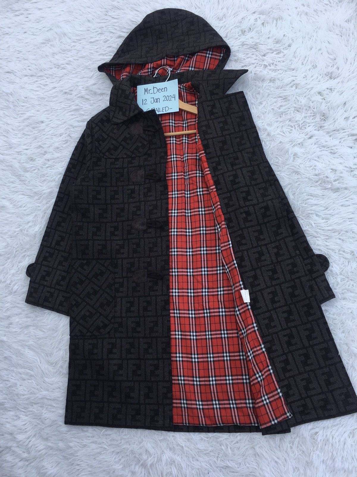 Fendi Rare Vintage FENDI Monogram Hooded Wool Coat/ Jacket Size US S / EU 44-46 / 1 - 8 Thumbnail
