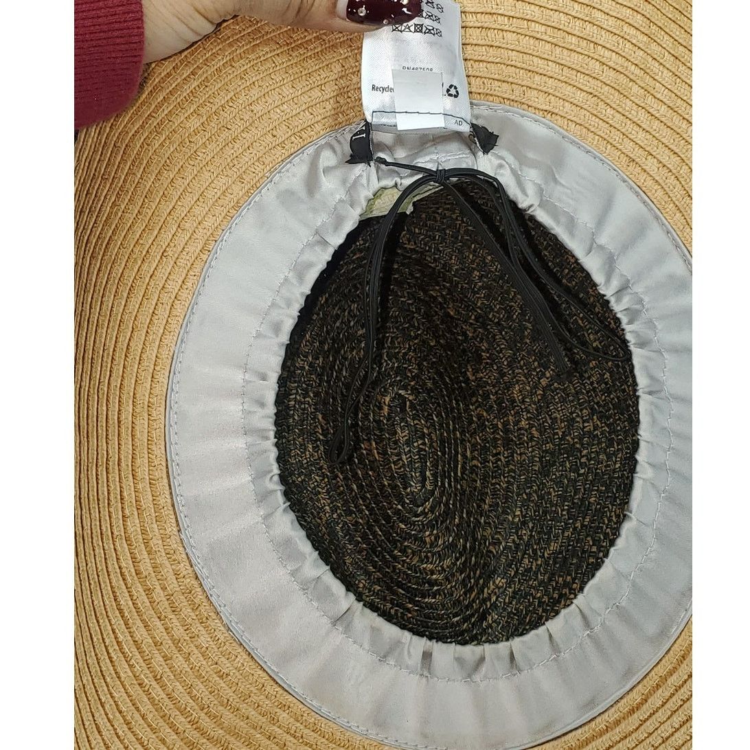 Other INC International Concepts Straw SunHat Tan/Black Woven OS Size ONE SIZE - 6 Thumbnail