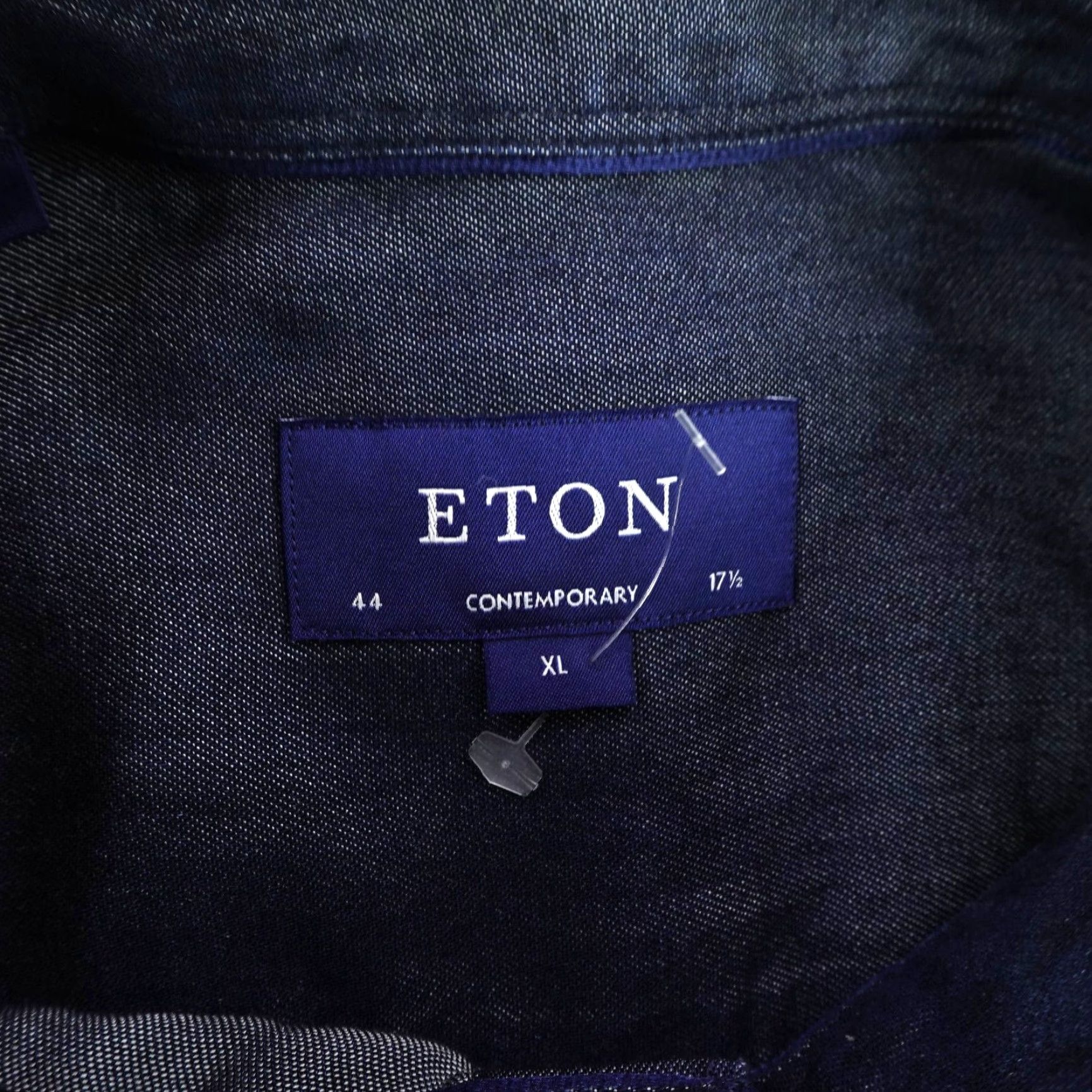 Eton VINTAGE Eton Shirt Mens XL Blue Lyocell Button Up Contemporary Fit 44 17.5 Long Sleeve Size US XL / EU 56 / 4 - 7 Thumbnail