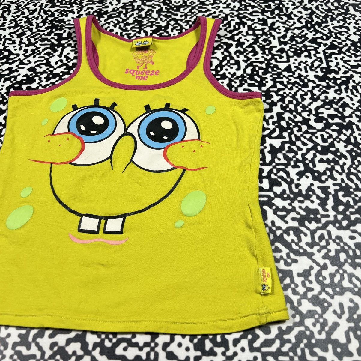 Cartoon Network Vintage Y2K Spongebob Squarepants Humor Face Tank Top Size XS / US 0-2 / IT 36-38 - 4 Thumbnail