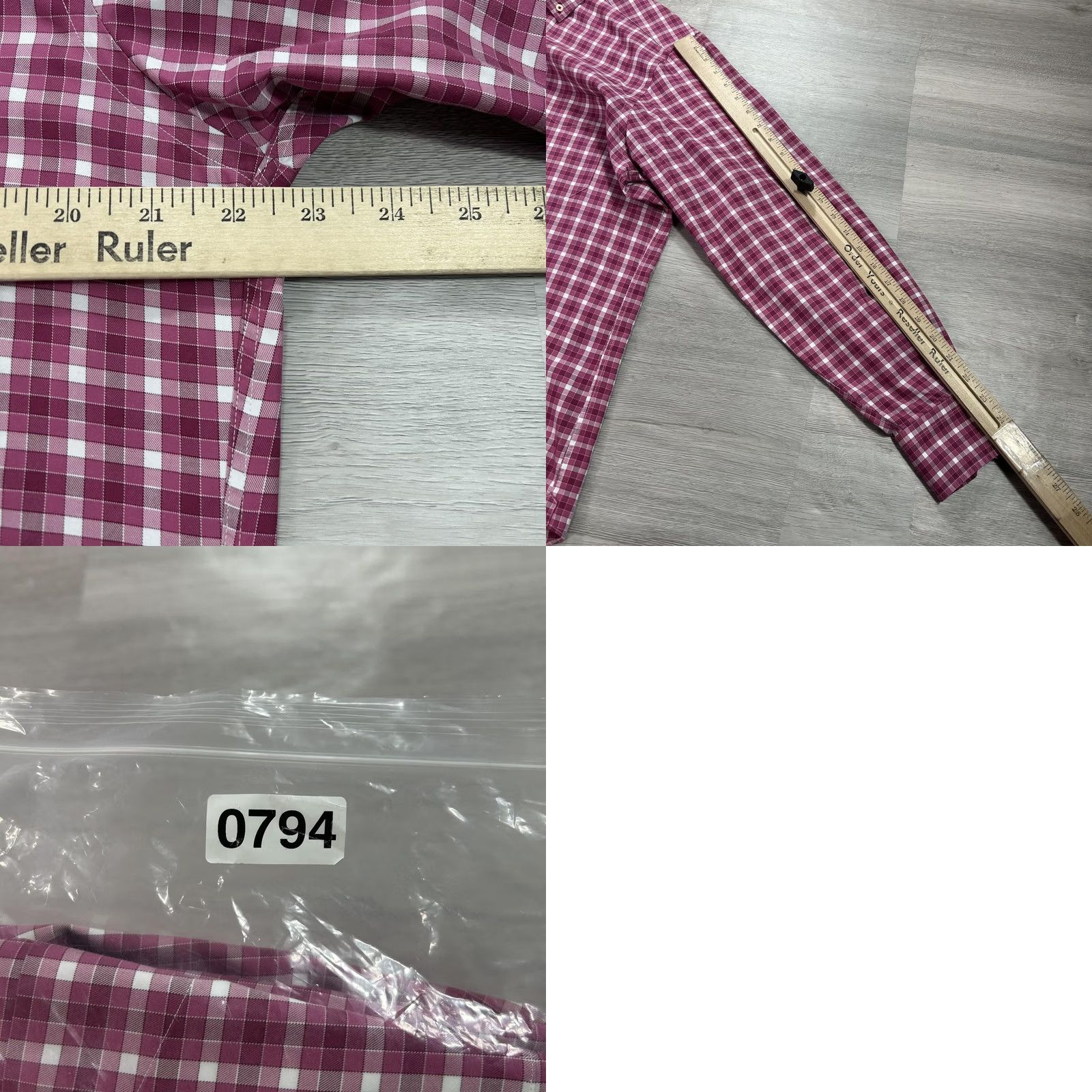 David Donahue David Donahue Shirt Mens Medium Pink Gingham Dress Button-Down Long Sleeve Shirt Size 40R - 8 Thumbnail