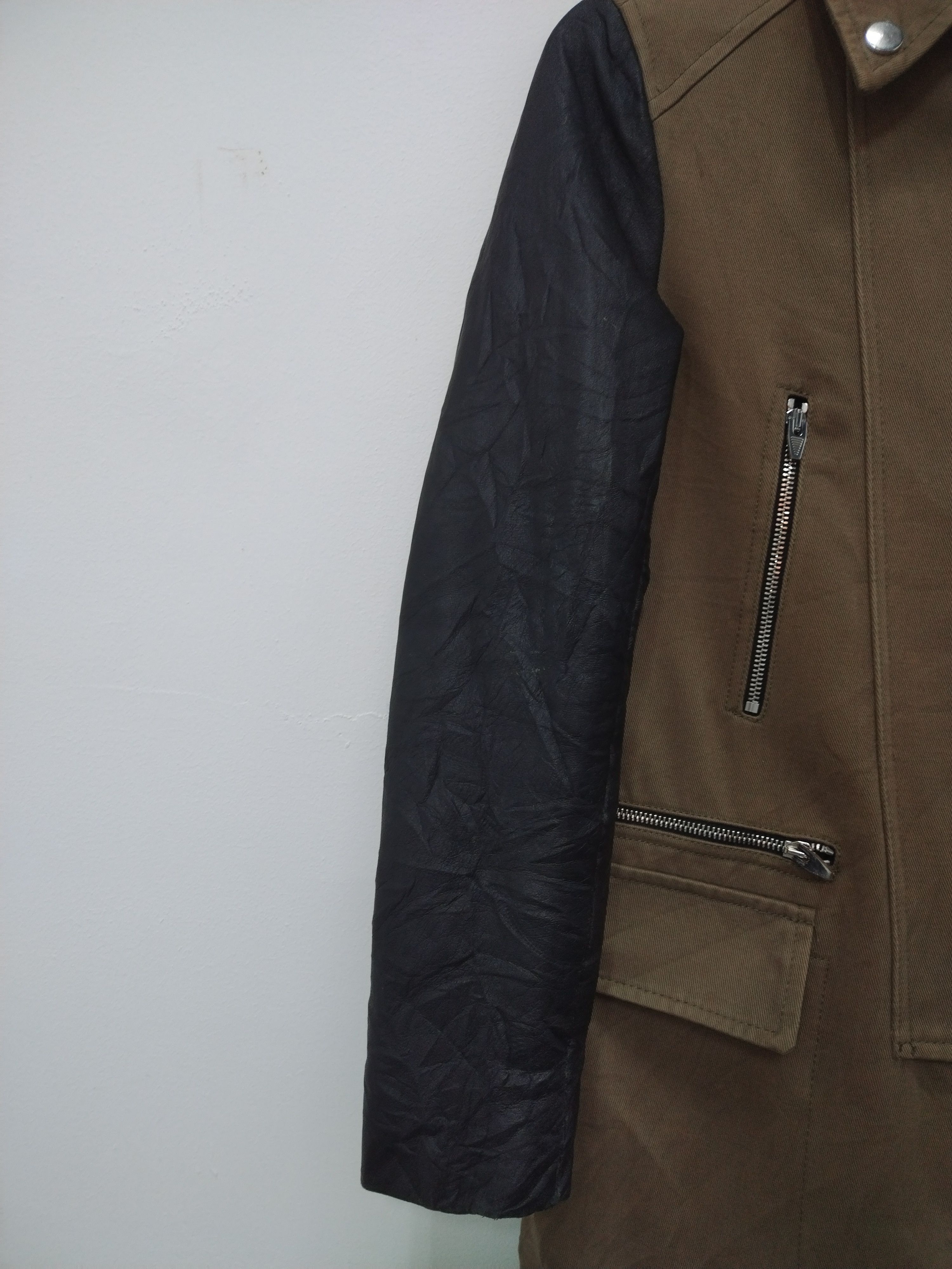 Genuine Leather × Zara Denim + Leather long Jacket Zara Size US S / EU 44-46 / 1 - 3 Thumbnail