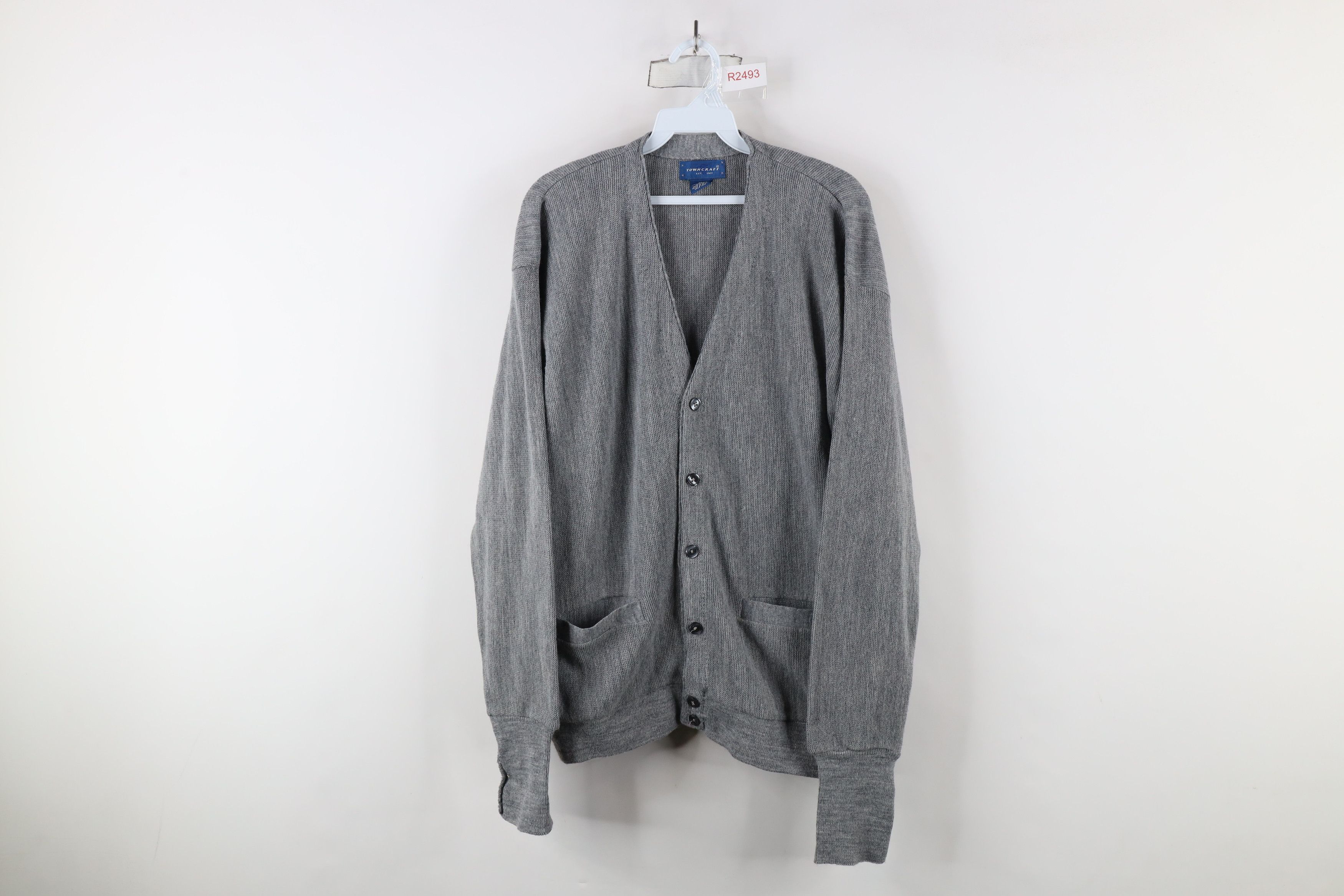 Vintage Vintage 90s Streetwear Cardigan Sweater Heather Gray USA Size US XL / EU 56 / 4 - 1 Thumbnail