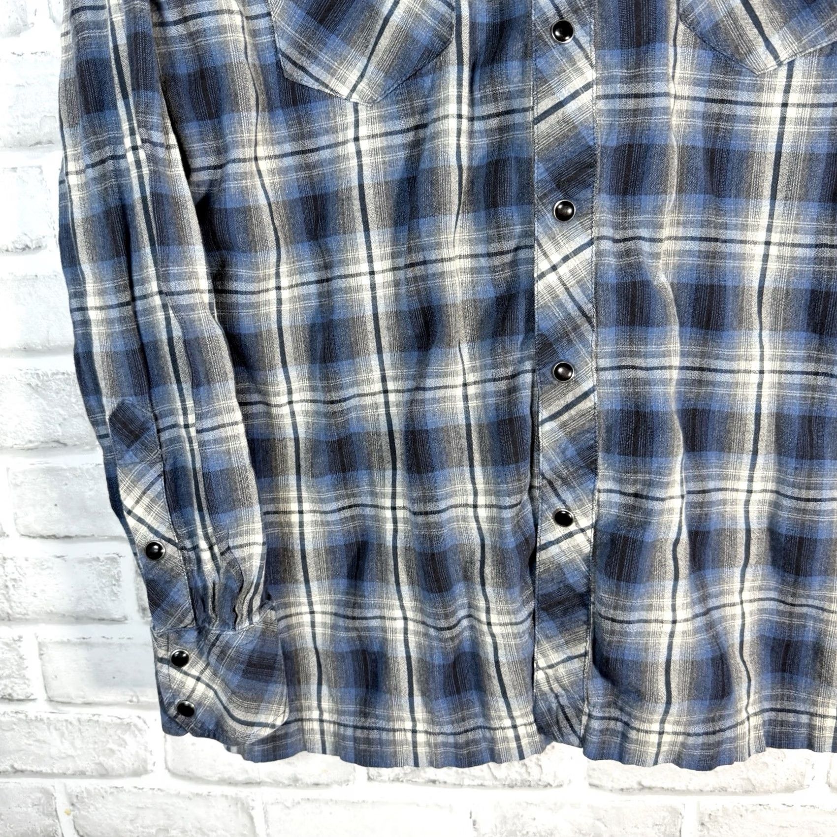 Vintage Kuhl Plaid Shirt Mens Size L Blue Cotton Blend Long Sleeve Snap Button Down Size US L / EU 52-54 / 3 - 3 Thumbnail