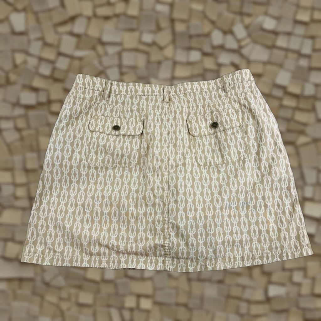 Croft & Barrow Croft & Barrow Skirt Women's Plus Size 18 Stretch Tan White Rope Knot Skort Size 40" / US 18 - 1 Thumbnail